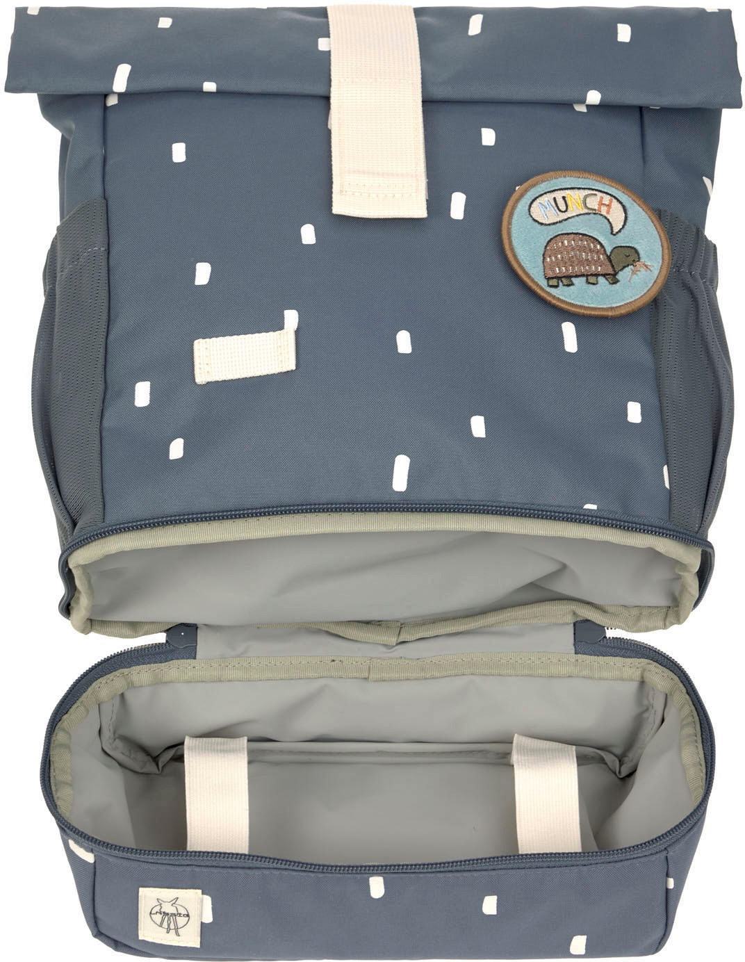 LÄSSIG Kinderrucksack »Happy Prints, Mini Rolltop, Midnight Blue«, Reflektoren