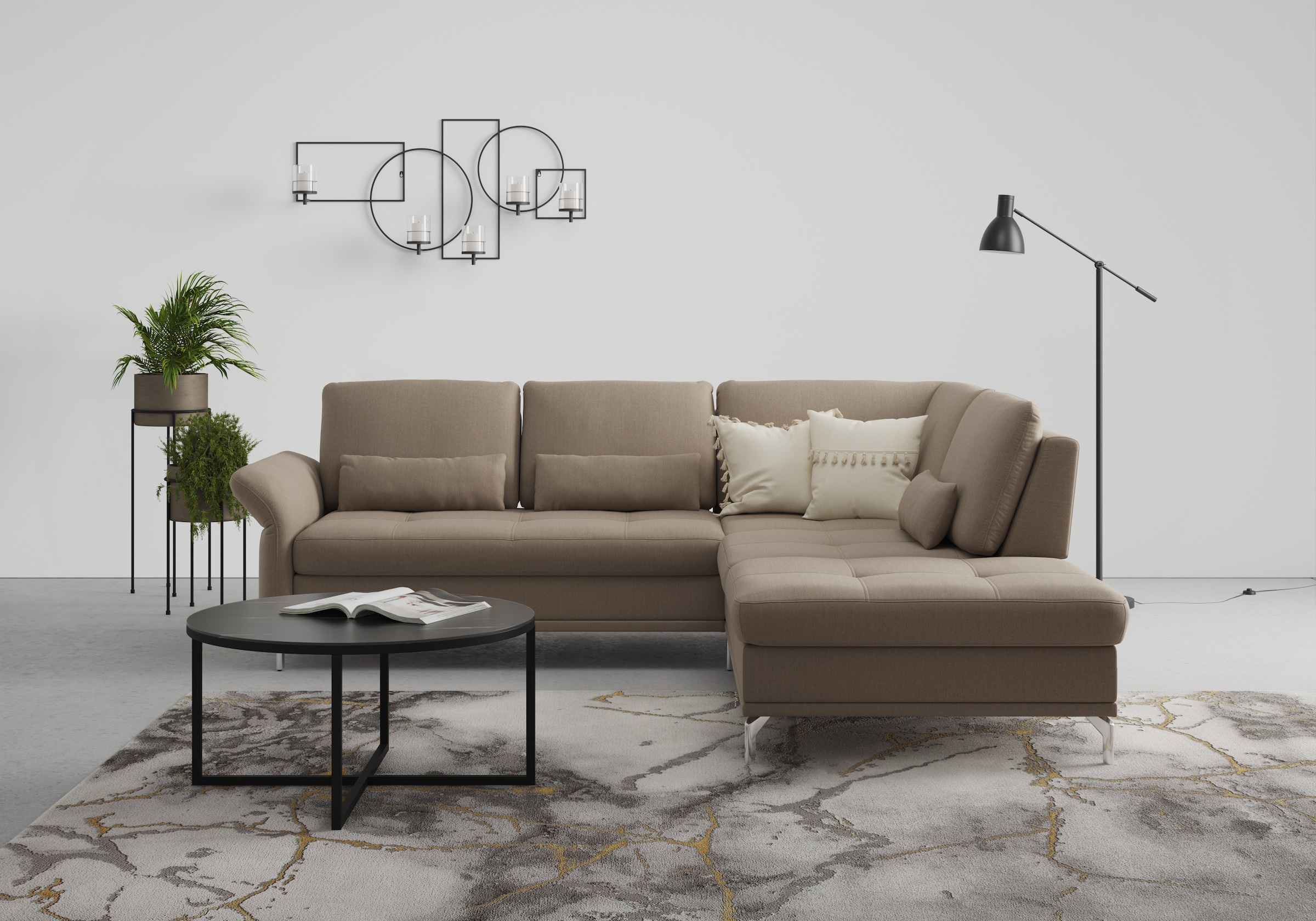 INOSIGN Ecksofa »Palm Beach L-Form«, Federkern, mit Sitztiefenverstellung, wahlweise mit Bettfunktion
