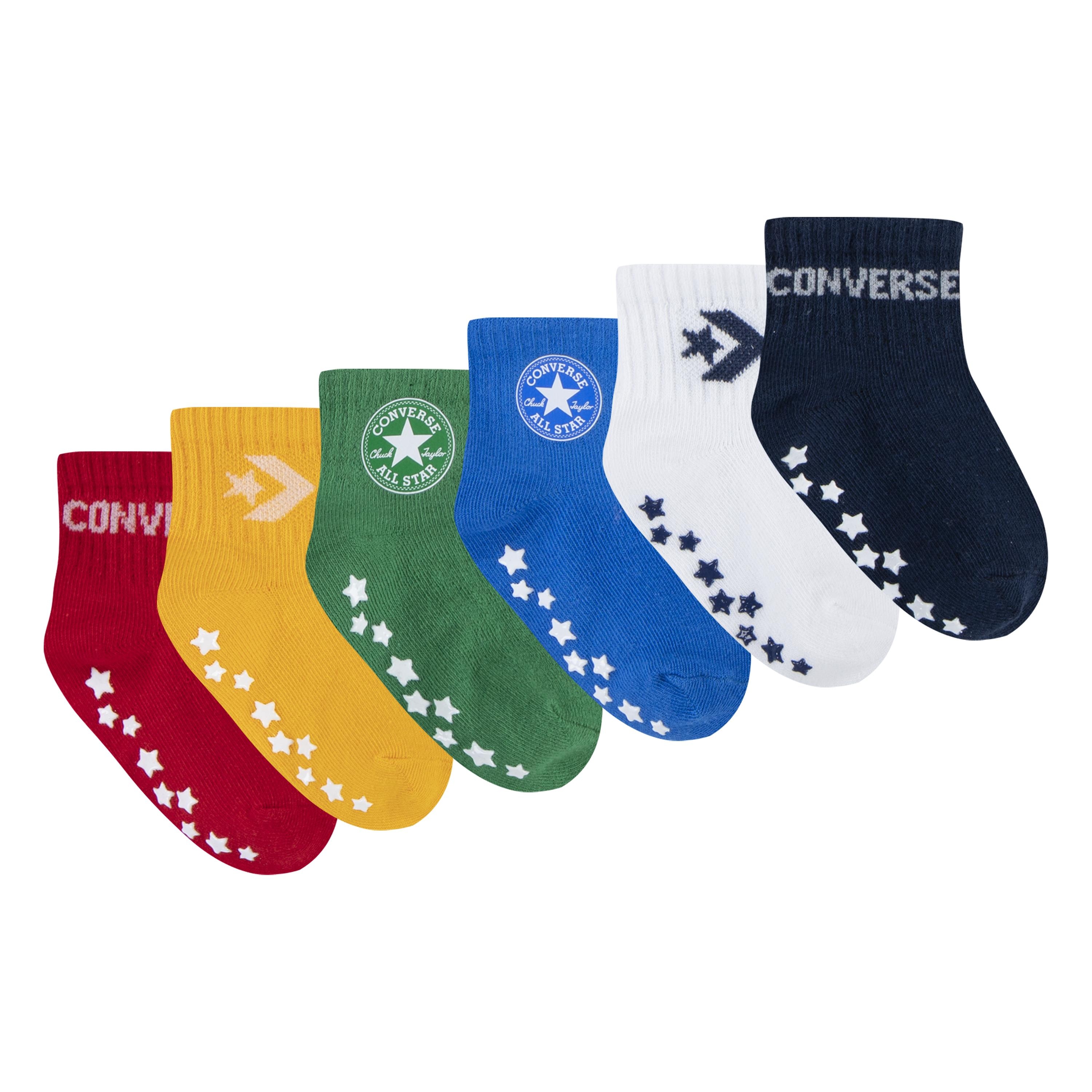 Converse Mädchen Socken »CHN CORE 6PK GRIP INF TOD SCKS« 6 Stk. tlg. für Babys in rot, Größe 19-23