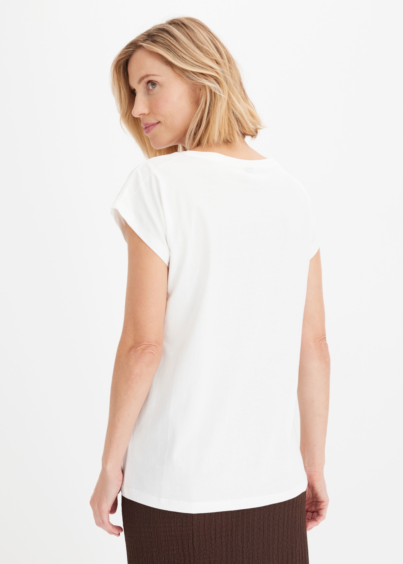 bonprix T-Shirt aus reiner Baumwolle, Loose Fit, mit Kurzarm-Design