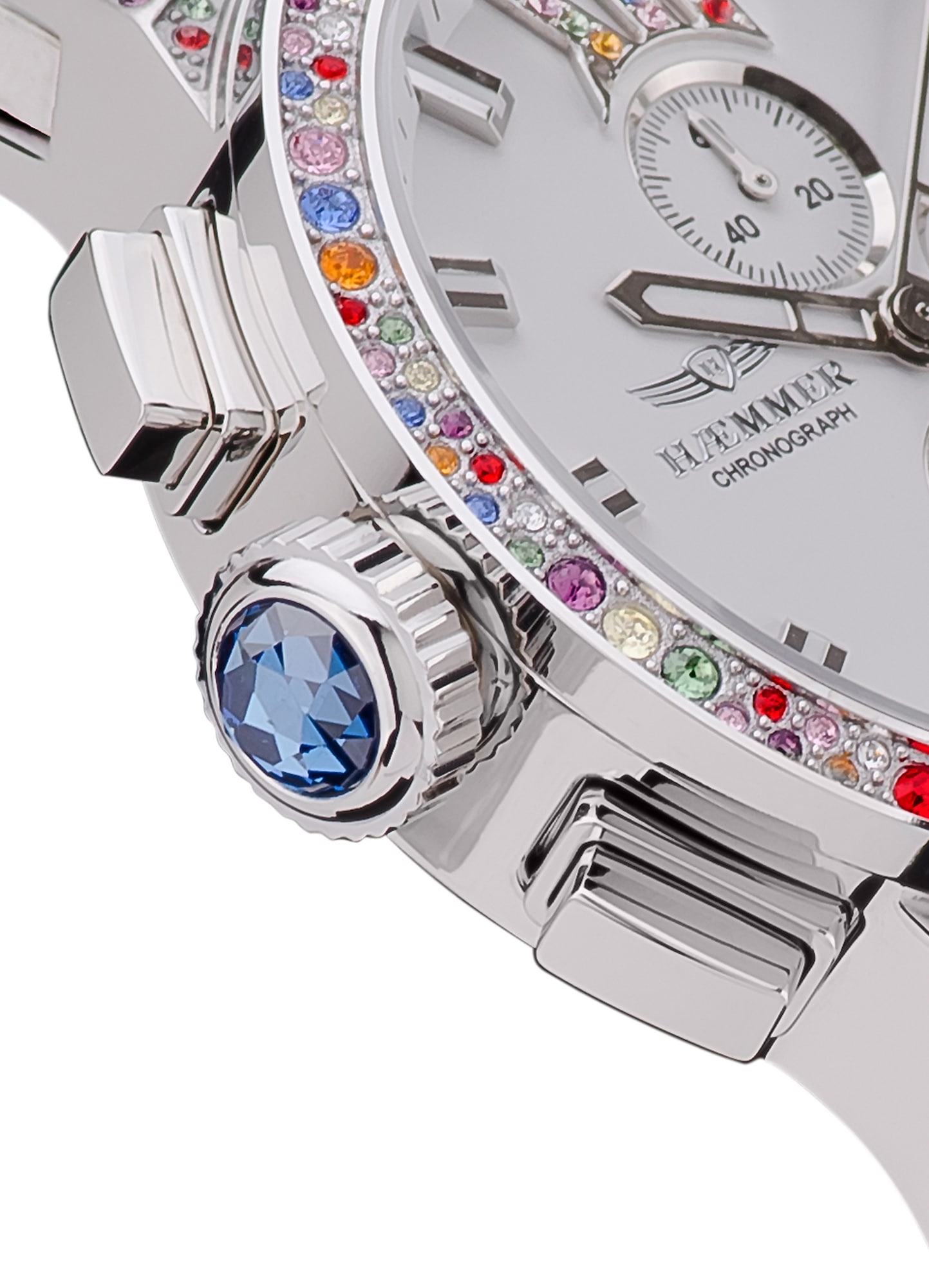 HAEMMER GERMANY Chronograph »EMINENT«, Quarzuhr, Damenuhr, Datum, Stoppfunktion, Saphirglas, Lederarmband