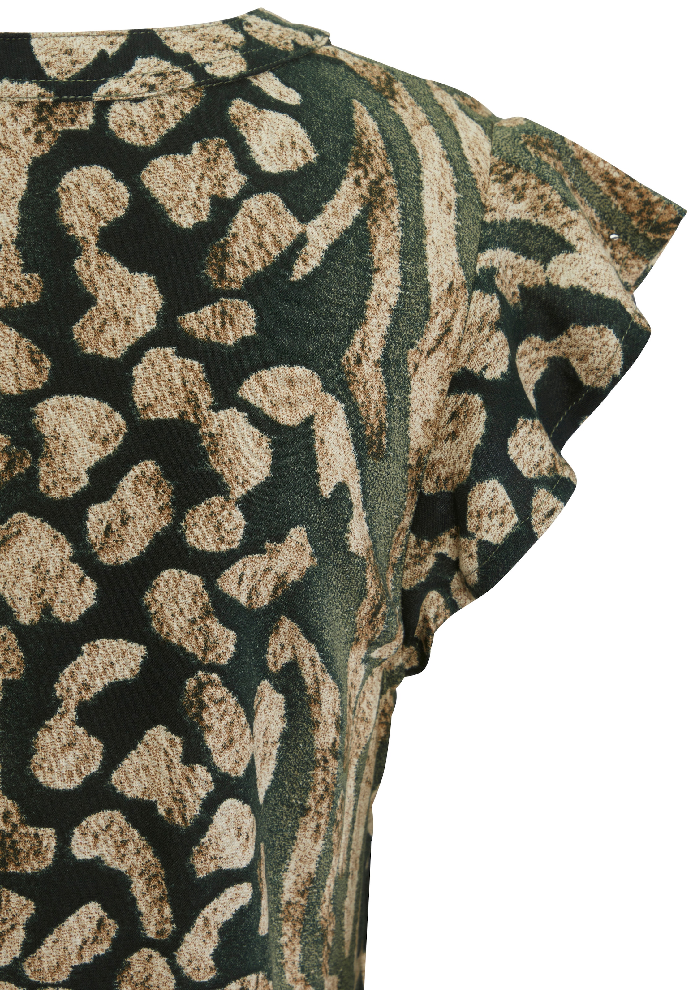LASCANA Sommerkleid »mit Animalprint und süßen Flügelärmeln aus gewebter Viskose« Ohne Taschen Luftiges Sommerkleid, Strandkleid, Tunikakleid, Blusenkleid, Festival