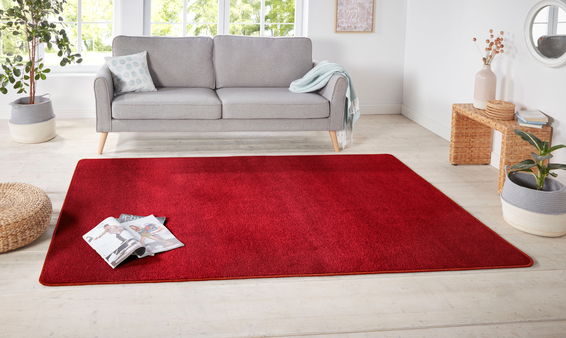 HANSE Home Teppich »Shashi«, rechteckig, 8,5 mm Höhe, Kurzflor, Unifarben, Läufer, weich, Esszimmer, Kinderzimmer, Flur