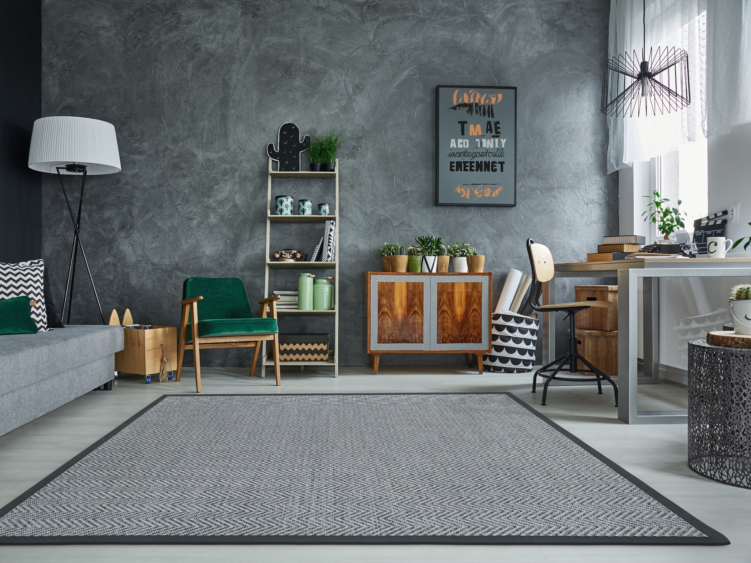 Dekowe Teppich »BasicS2 Fischgrat« rechteckig 10 mm Höhe Fischgrät Design, mit Bordüre, In- und Outdoor geeignet