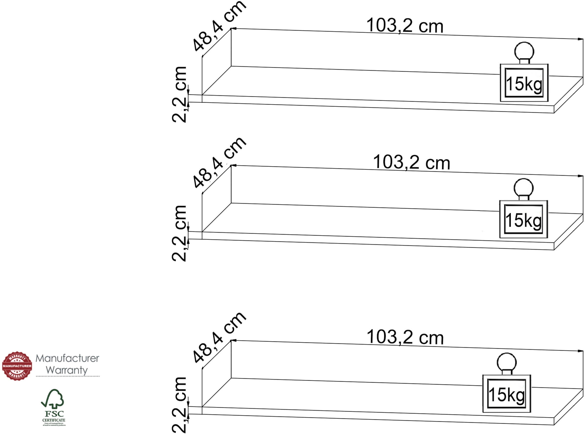 INOSIGN Schrankeinsatz »MELIKA«, (3 St., Typ)