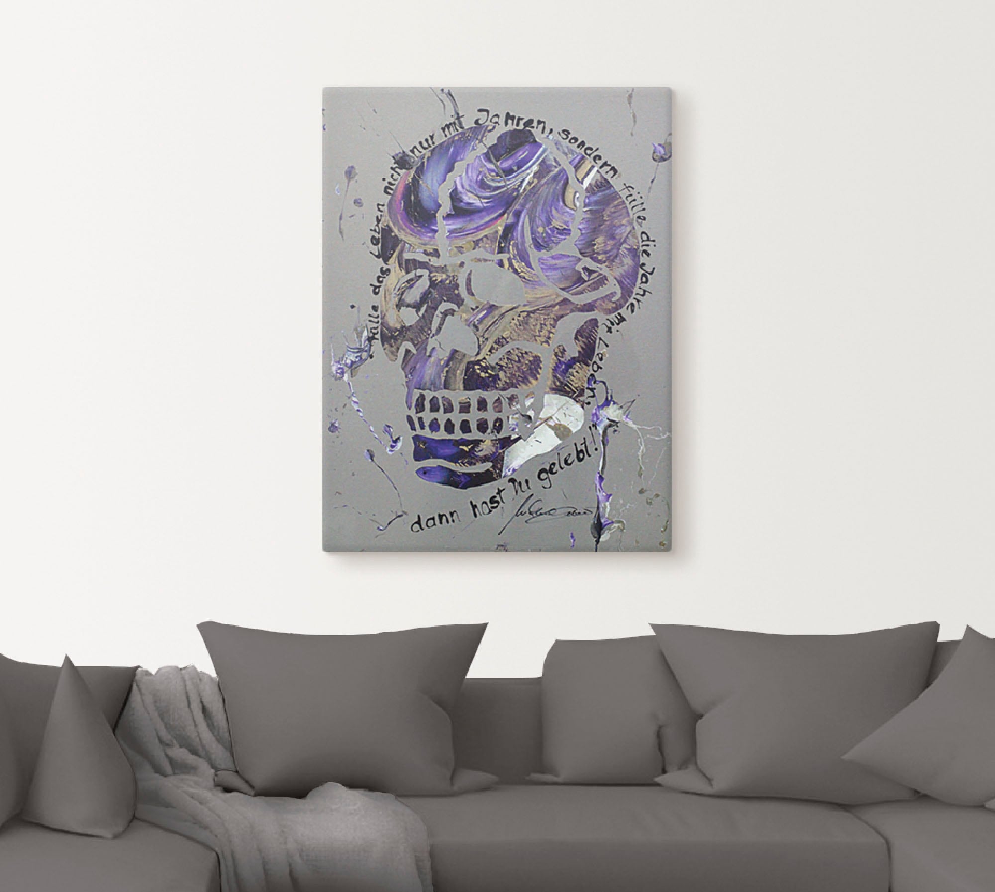 Artland Wandbild »Totenkopf 3«, Körper, (1 St.), als Leinwandbild, Wandaufkleber in verschied. Größen