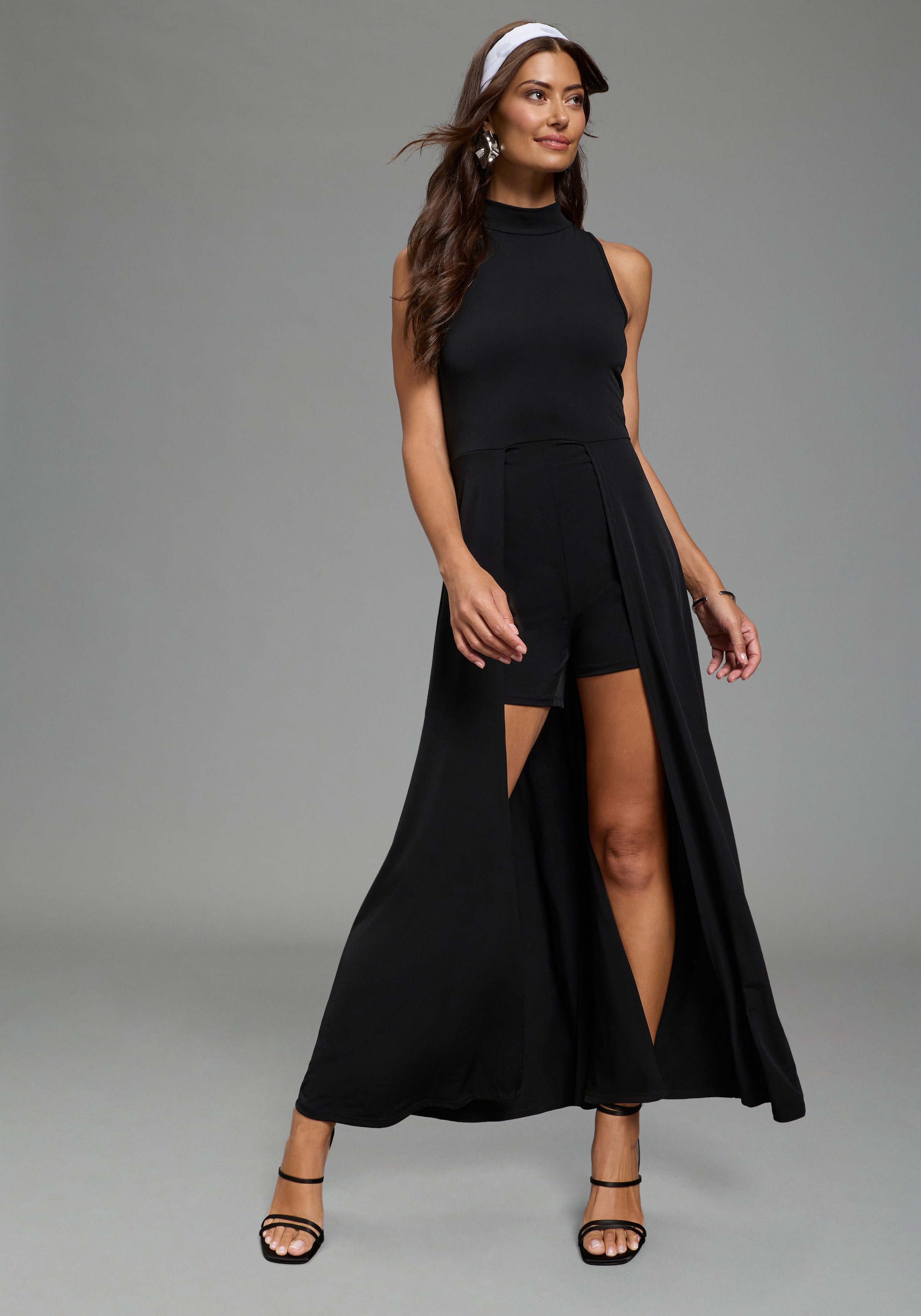 Melrose Jumpsuit mit angesetztem Rock im 2in1 Look