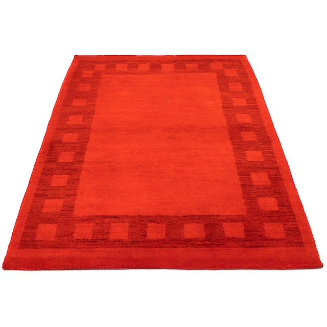 morgenland Wollteppich »Gabbeh - Indus - 156 x 98 cm - rot«, rechteckig,  Wohnzimmer, Handgeknüpft, Einzelstück mit Zertifikat bei OTTO online