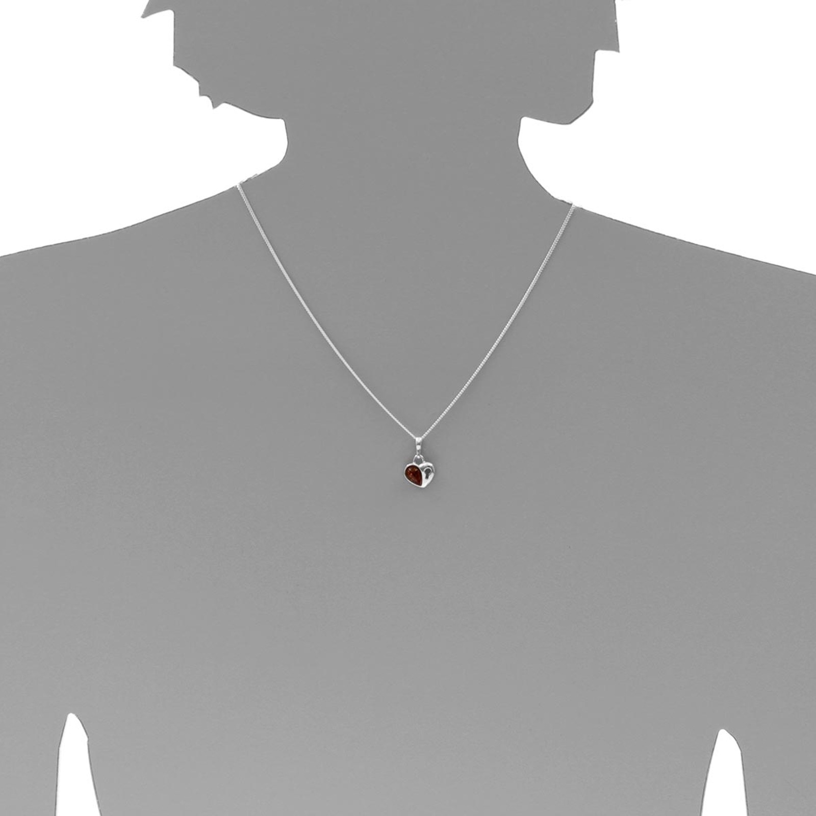 OSTSEE-SCHMUCK Kette mit Anhänger »- Herz - Silber 925/000 - Bernstein«