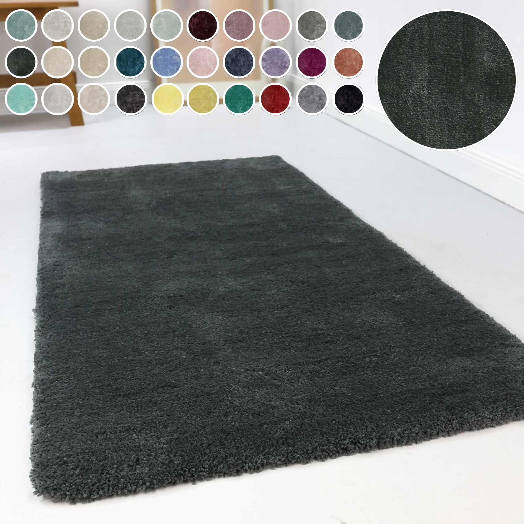 Esprit Hochflor-Teppich »Relaxx  ESP-4150«, rund, 25 mm Höhe, Wohnzimmer, sehr große Farbauswahl, weicher dichter Hochflor