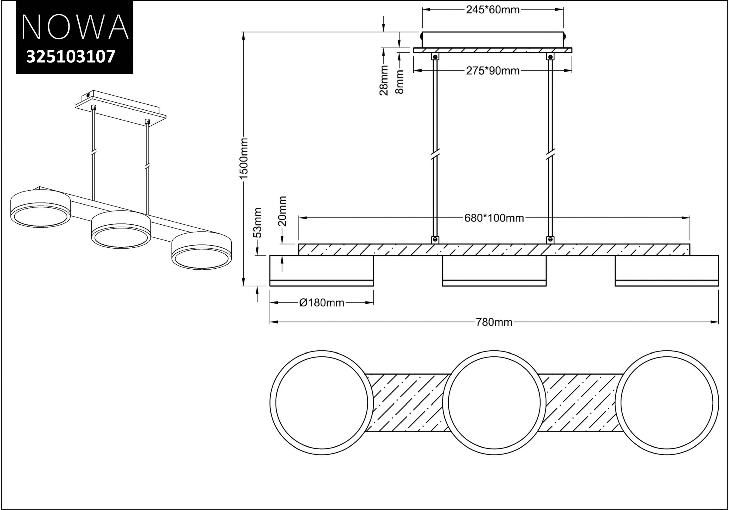 andas LED Pendelleuchte »Fjälla«, 3 flammig, Leuchtmittel LED-Board | LED fest integriert, Dimmbar, 3-stufen schaltbar, Dimmbar über Wandschalter