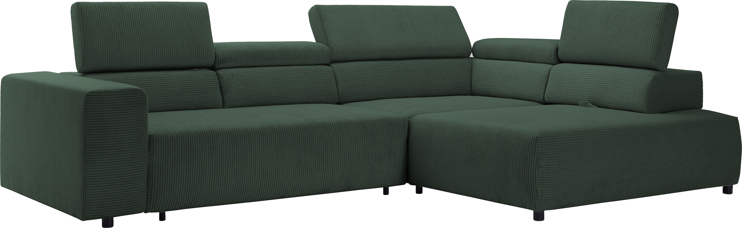 exxpo - sofa fashion Ecksofa »VITTORIO mit Komfortfunktionen, bequem und modern, Cord, L-Form« inkl. Kopfteil- und Sitztiefenverstellung, wahlweise mit Bettfunktion