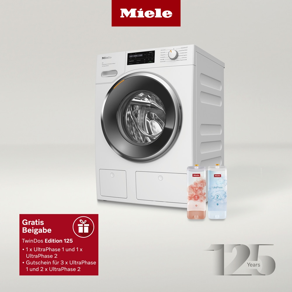 Miele Waschmaschine »WSB683 WCS 125 Edition« 8 kg 1400 U/min TwinDos zur automatischen Waschmitteldosierung