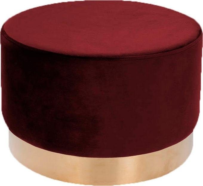 Kayoom Hocker »Nano 510, Hocker in stilvollem Design,weiche Schaumstoff-Sitzfläche«, (1 St.), Golz Akzente, mit pflegeleichtem Stoffbezug, große runde Form