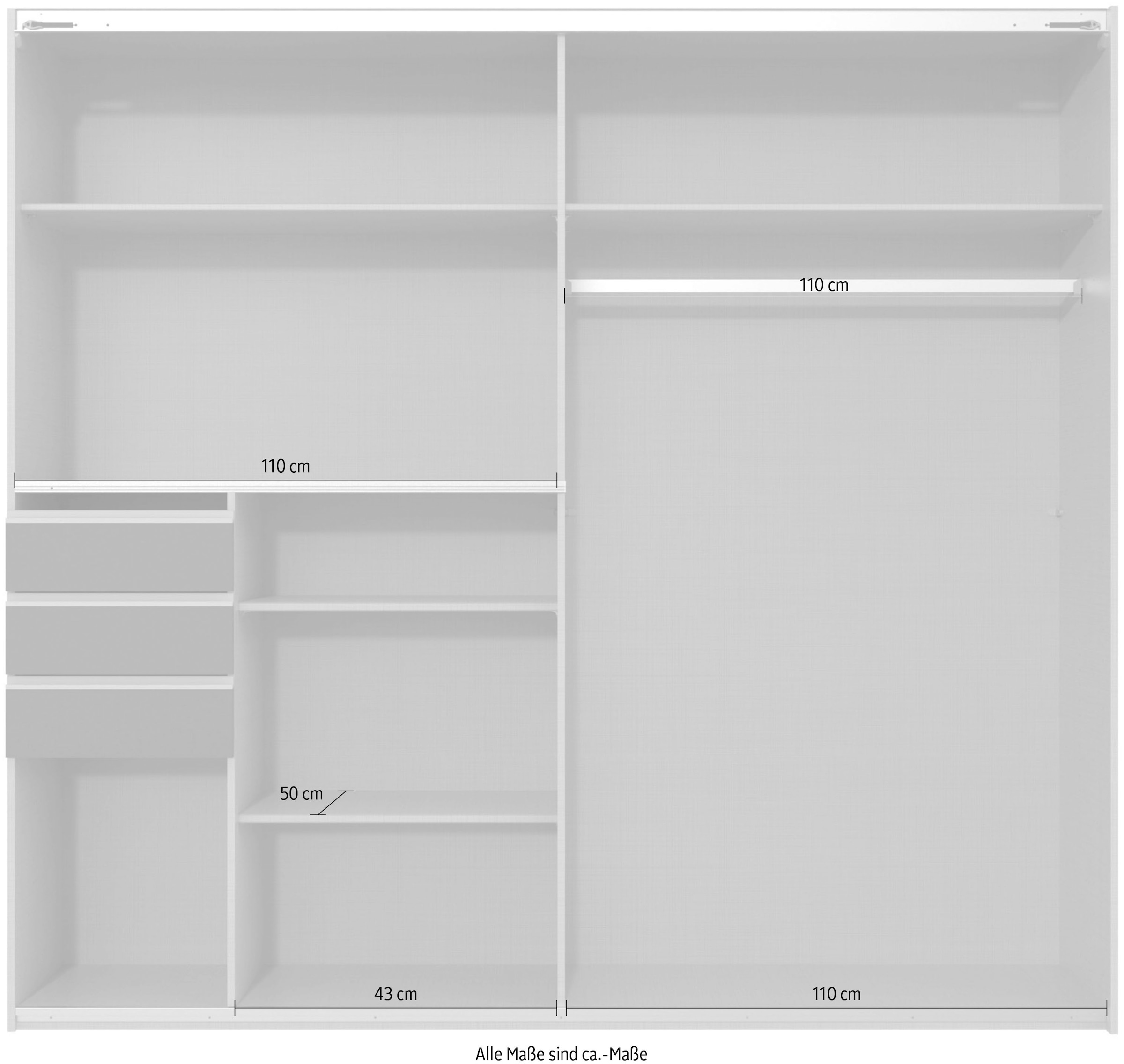 Wimex Schwebetürenschrank »Tilburg« mit Glaselementen