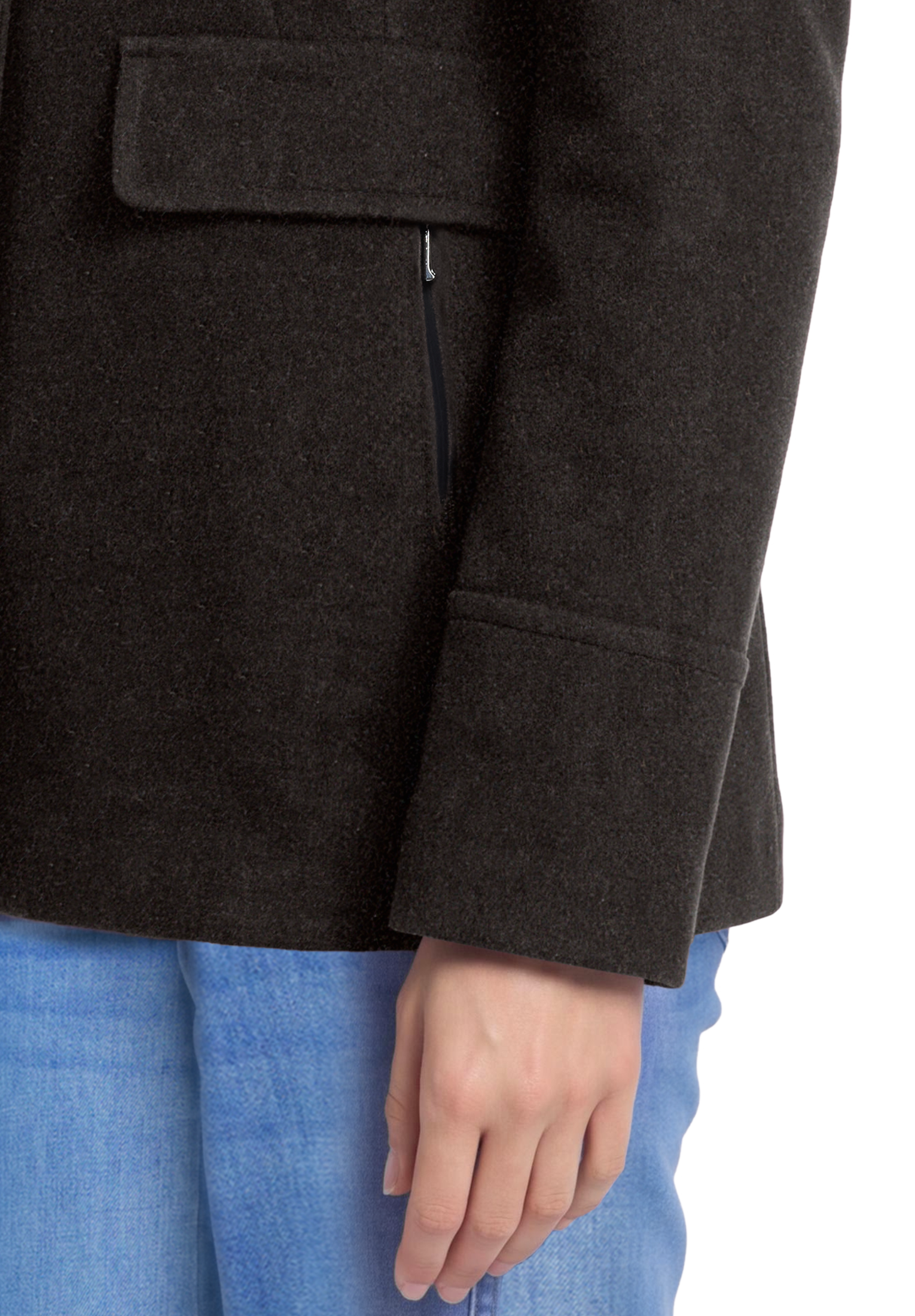 Gil Bret Wolljacke mit Kapuze mit Karo-Einsatz in der Kapuze