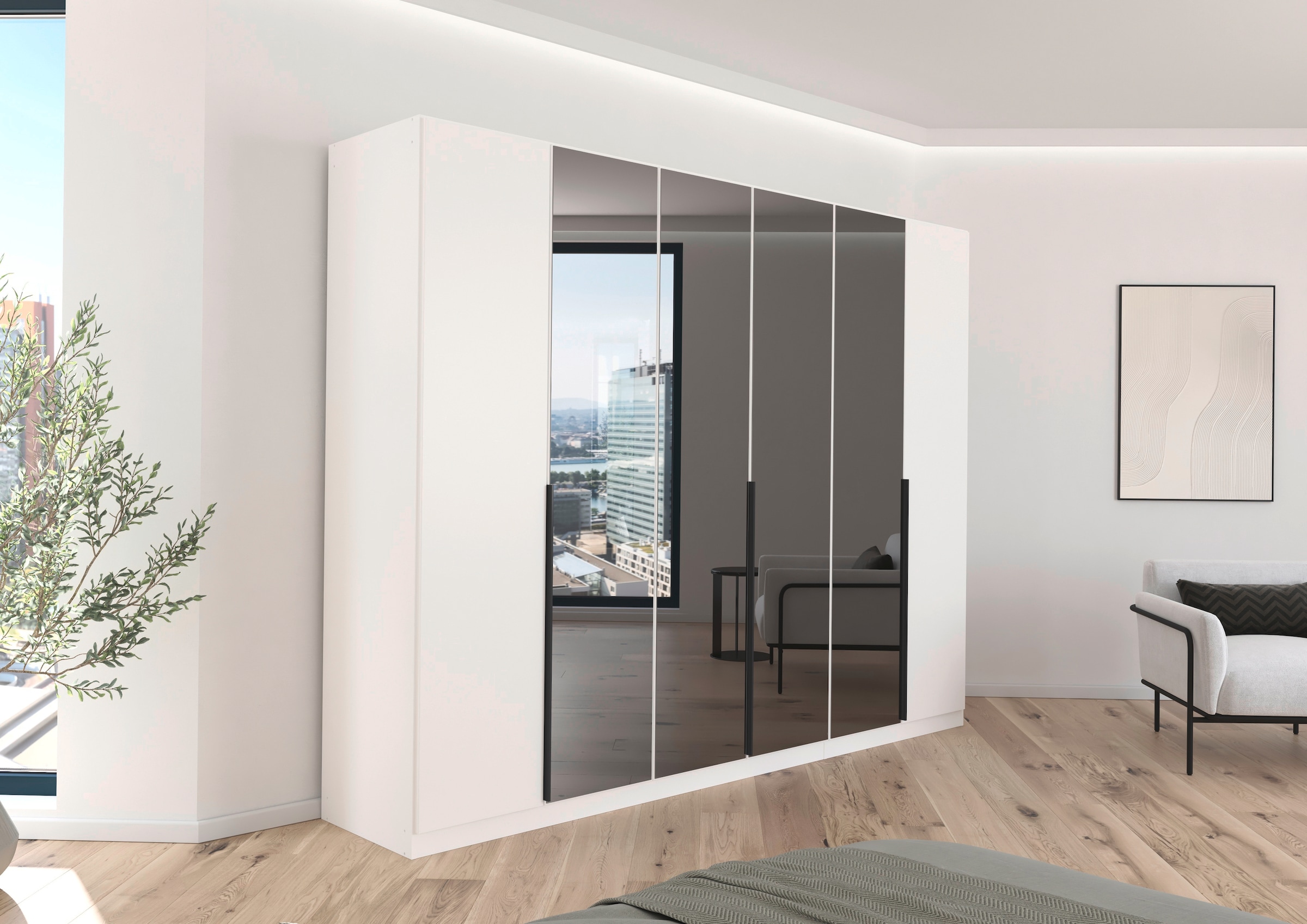 INOSIGN BY RAUCH Drehtürenschrank »Ferris Schrank Breite 2,10m BESTSELLER Schlafzimmerschrank«, Kleiderschrank mit Spiegel in den Ausführungen BASIC/CLASSIC/PREMIUM