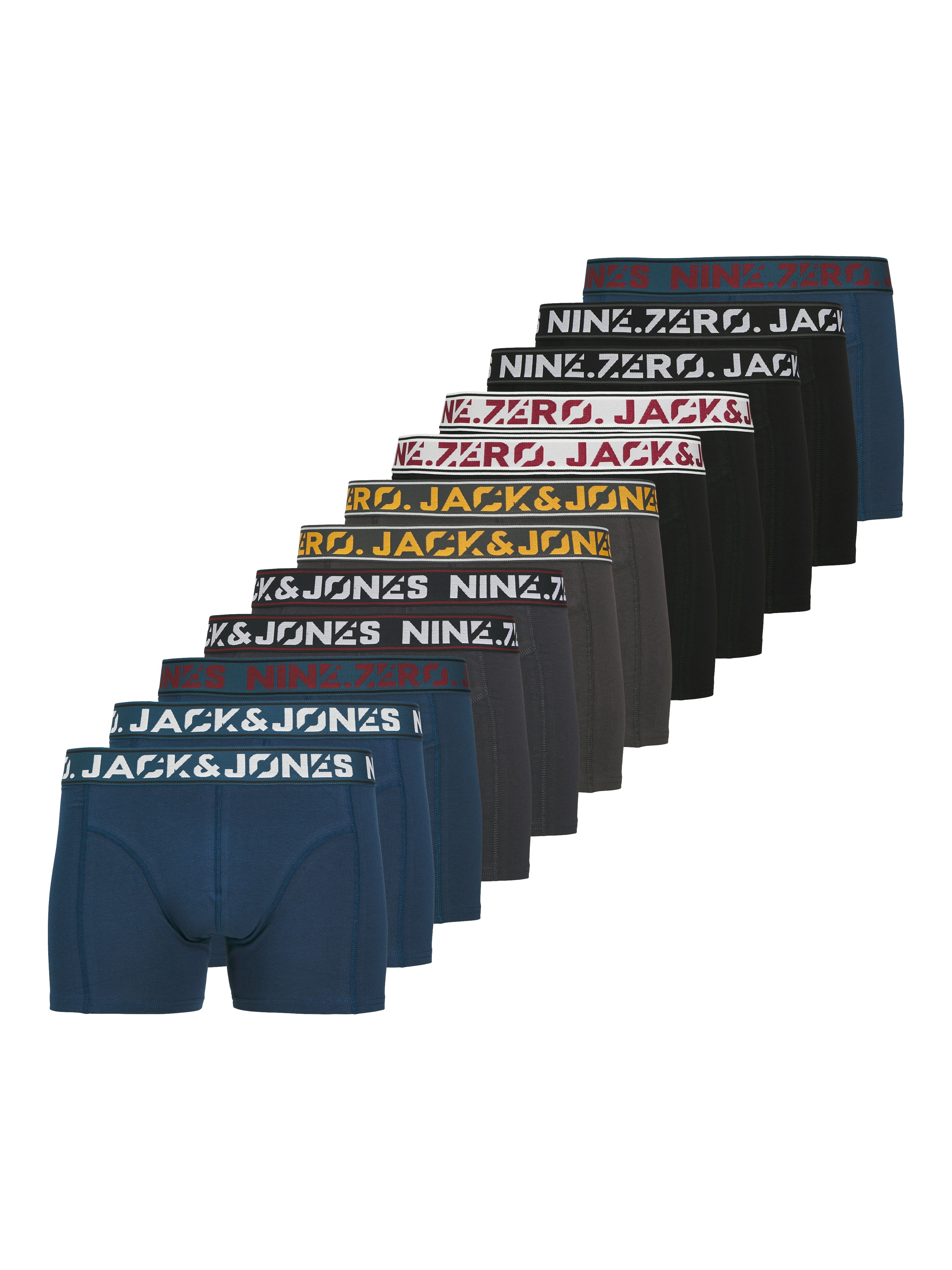 Jack & Jones Herren Trunk »JACCOLTON SOLID TRUNKS 12 PACK« Packung in schwarz, Größe XL