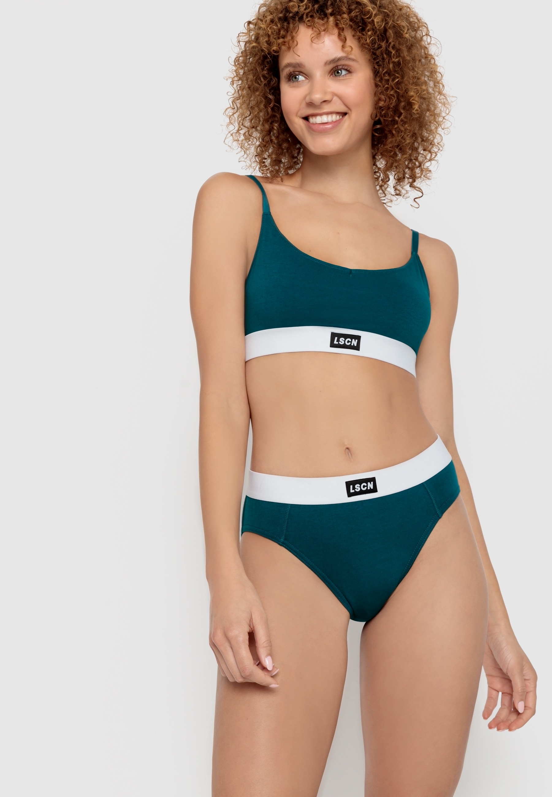 LSCN by LASCANA Jazz-Pants Slips, (Packung, 2 St.), mit breitem Logo-Bündchen