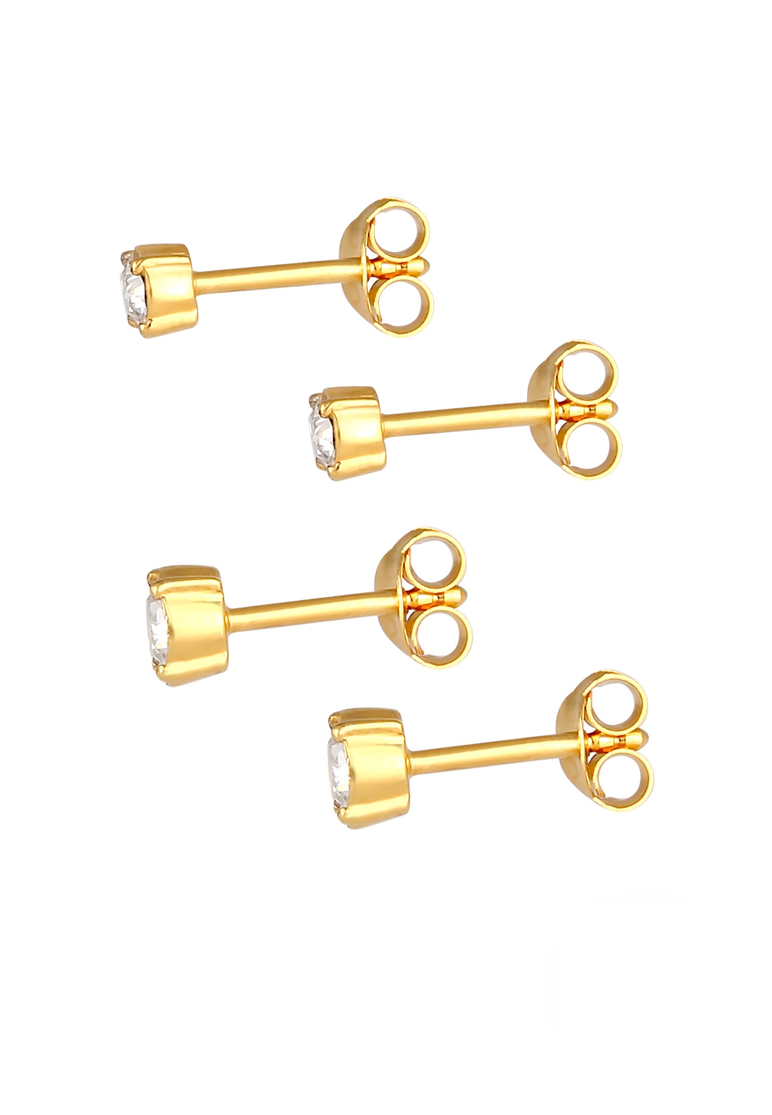 Elli Ohrstecker-Set »Ohrringe Paar Ohrstecker Rund Kristalle (4 tlg) 925 Sterling Silber«