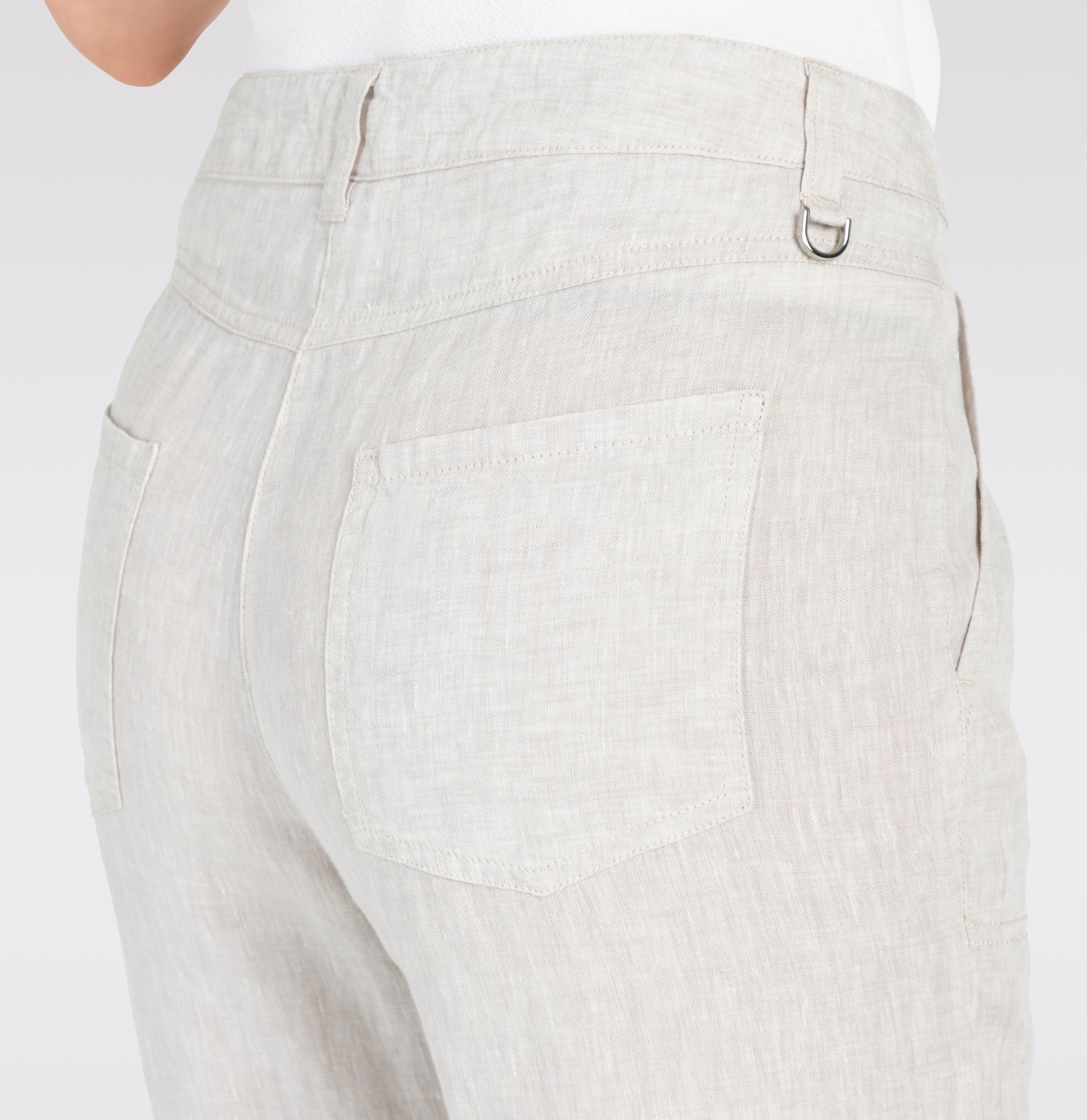 MAC Leinenhose »NORA cropped«, temperaturausgleichend und angenehm auf der Haut