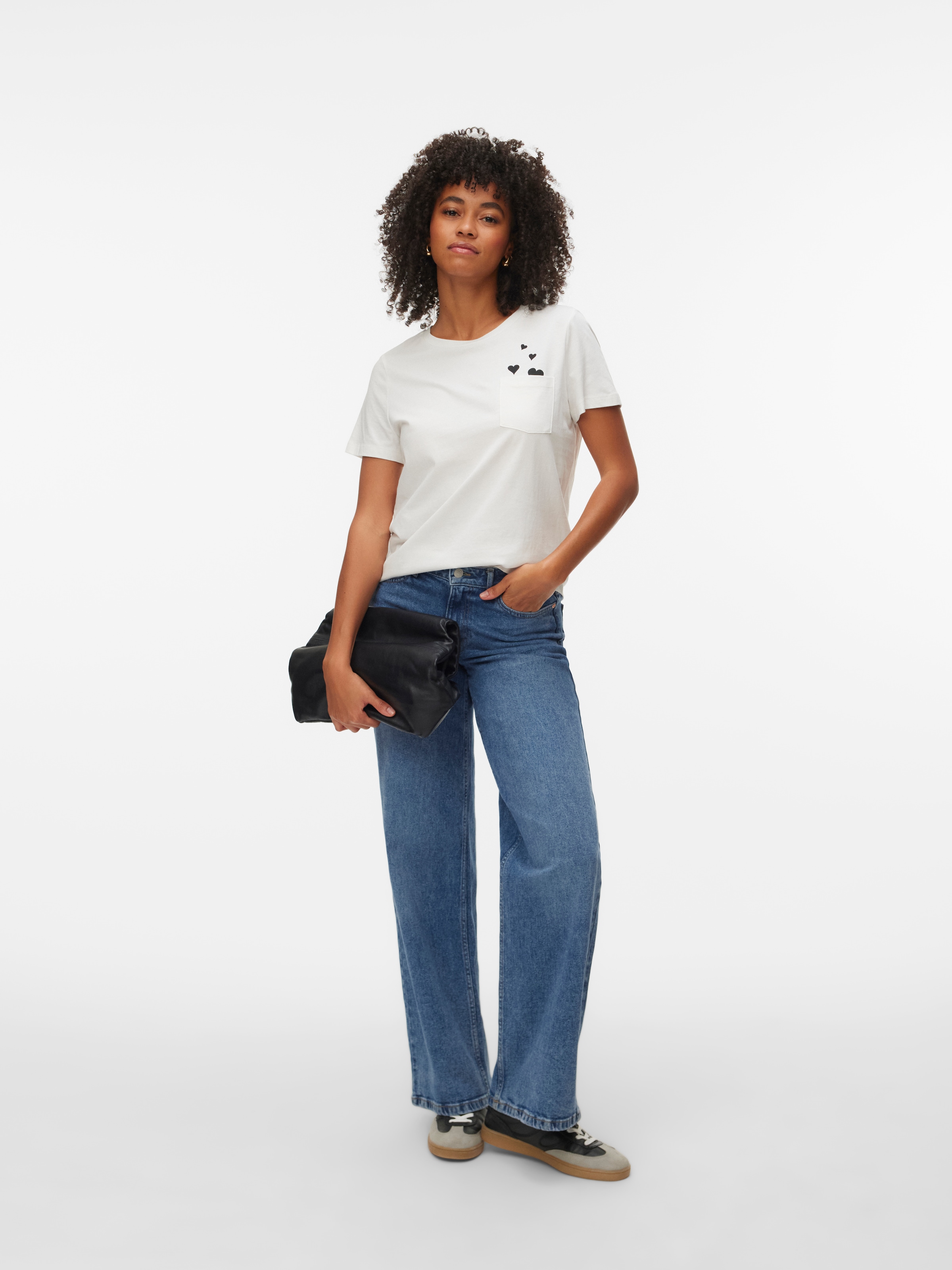 Vero Moda Kurzarmshirt »VMKARMA S/S O-NECK T-SHIRT JRS BTQ« Baumwolle, regular fit