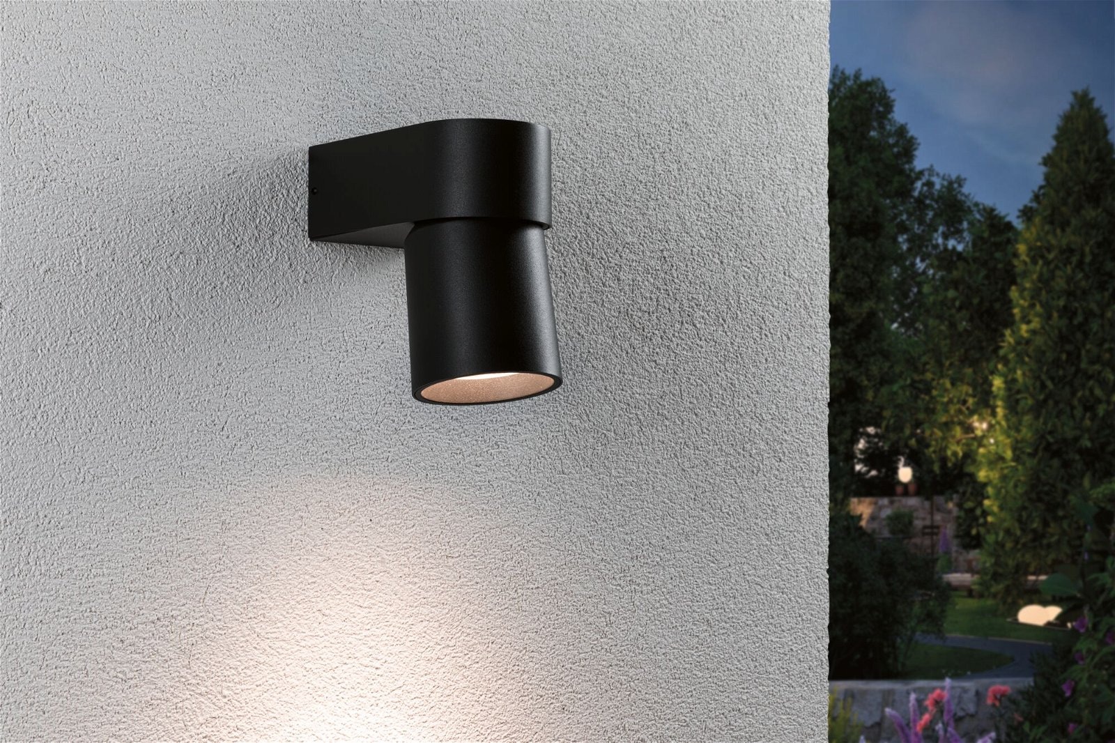 Paulmann LED Außen-Wandleuchte »Kimu IP44 80mm 3000K 8W 500lm 230V 70° Anthrazit Aluminium«, 1 flammig