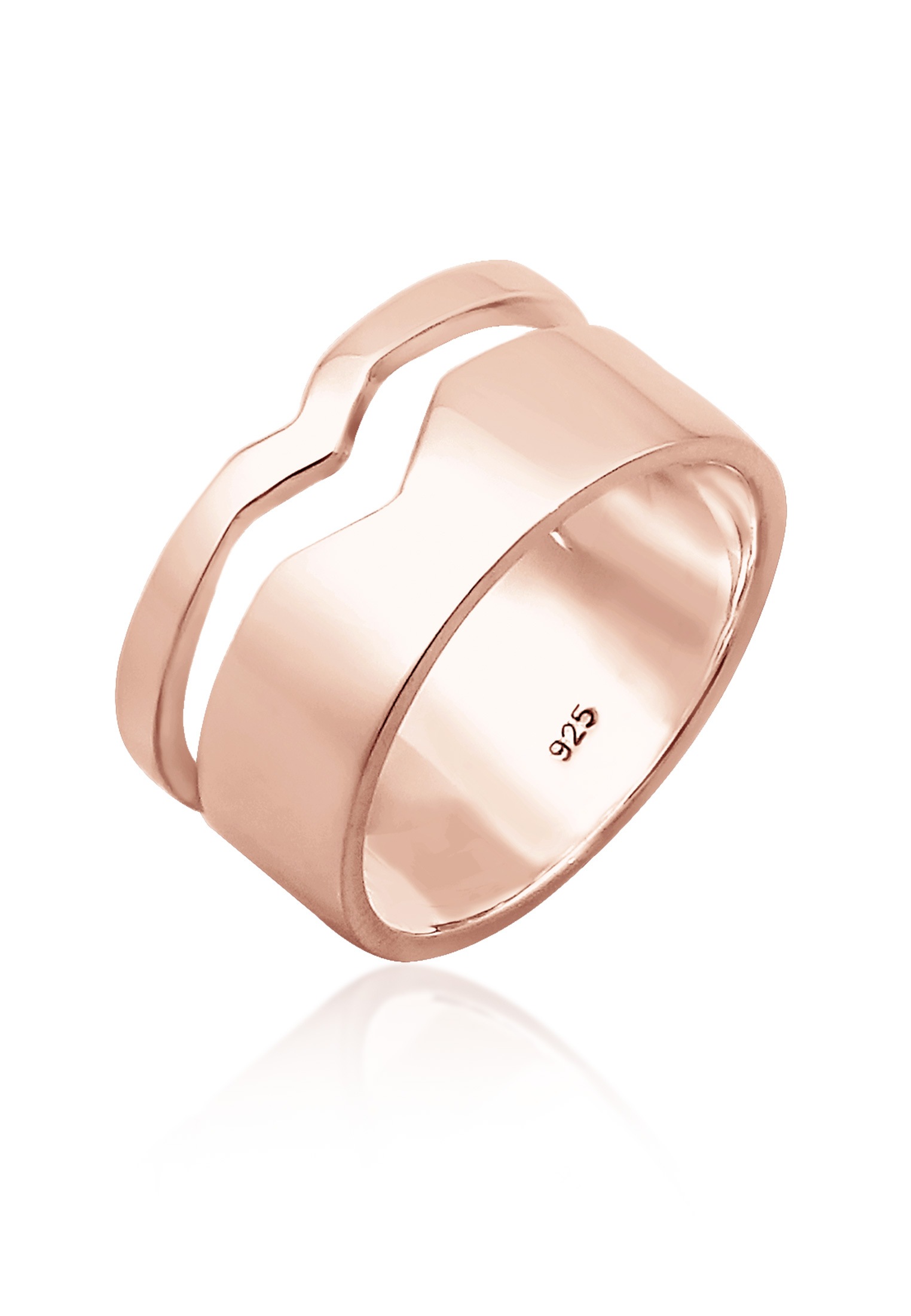 Elli Silberring »Ring Bandring Breit Geo Design 925 Sterling Silber«