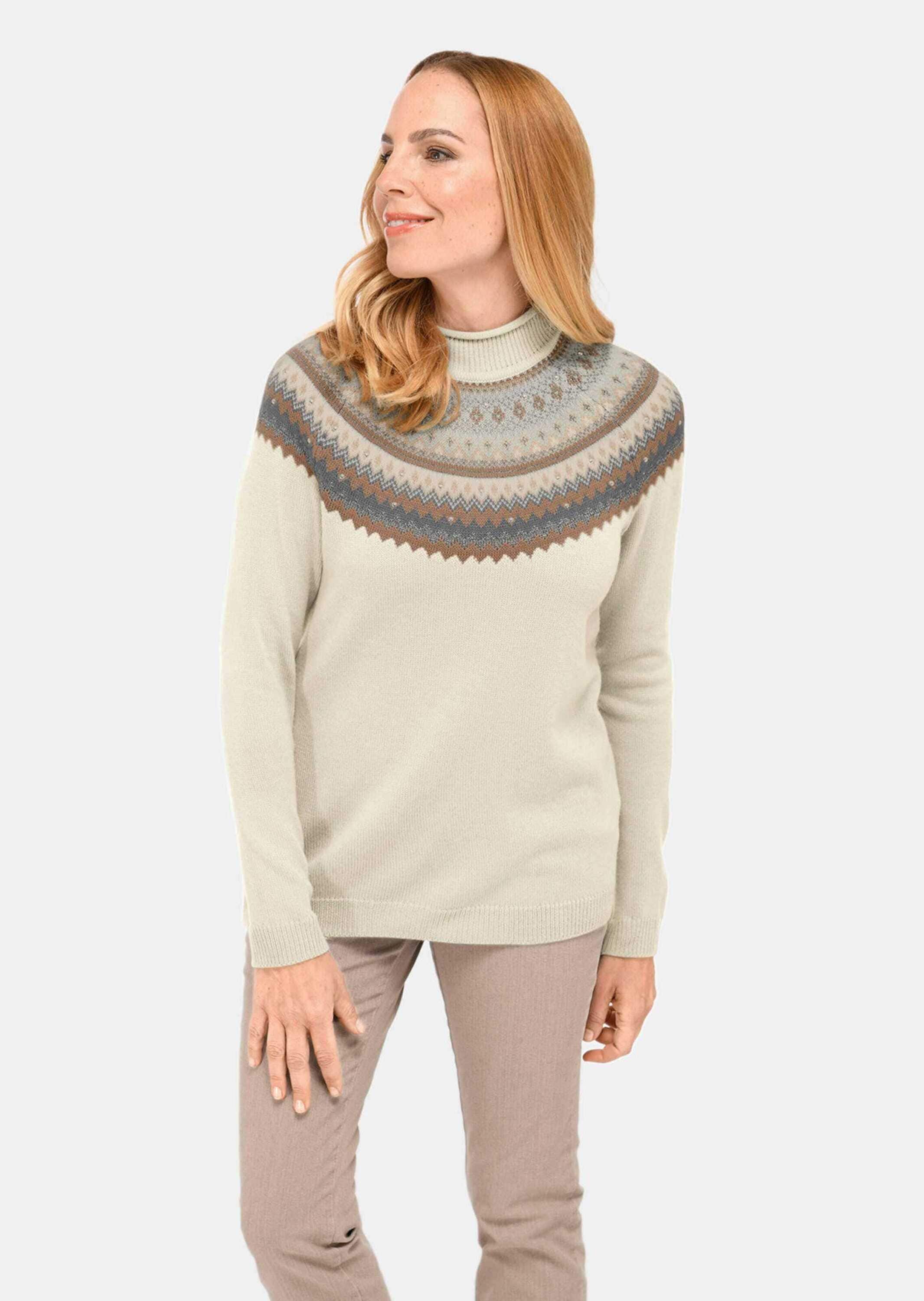 GOLDNER Strickpullover »Norweger-Pullover mit wärmender Schurwolle«