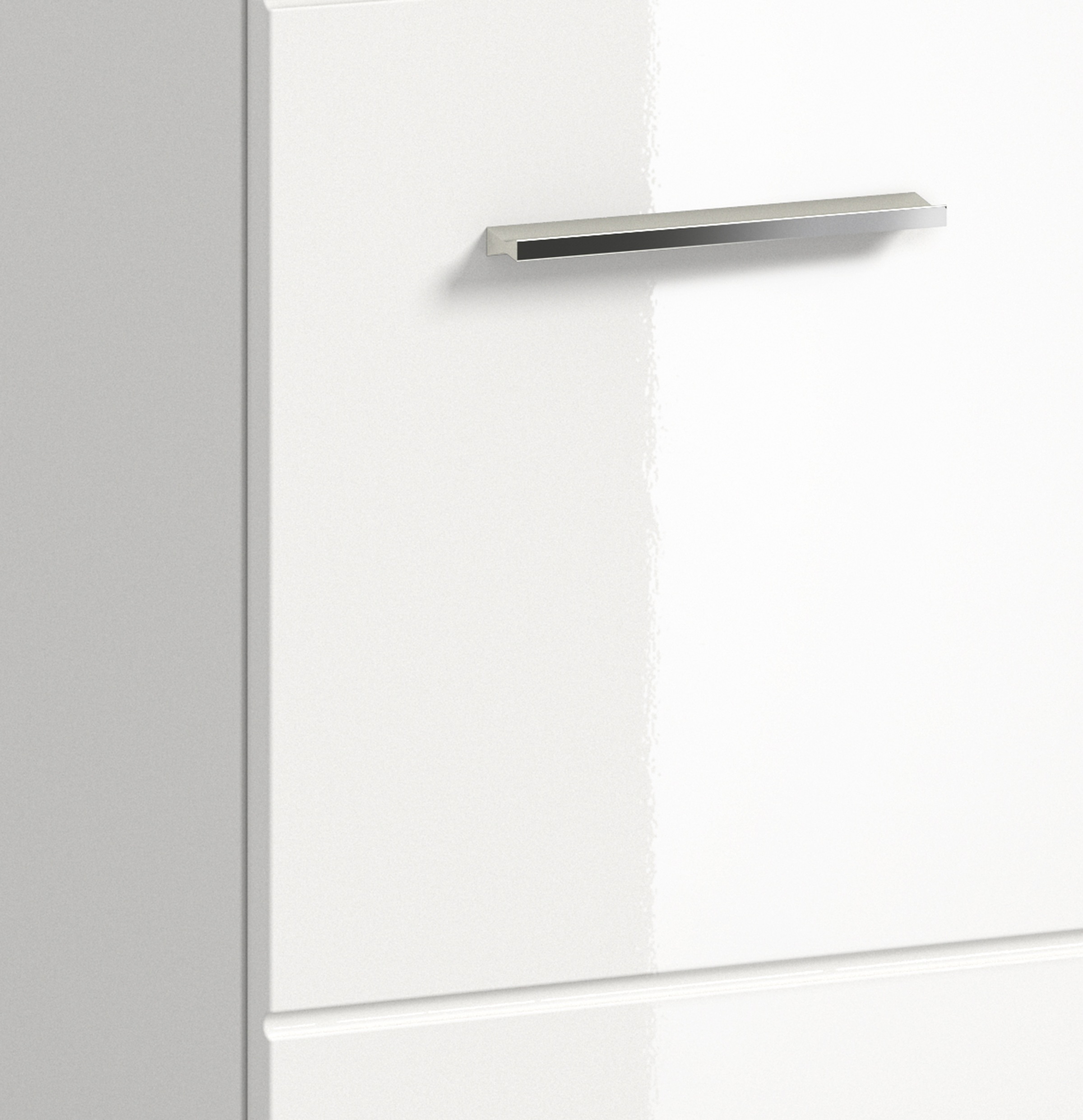 welltime Stauraumschrank 1 Stk. tlg. Florenz, Hochschrank, Weiß Hochglanz Tiefzieh, 185 cm hoch, Bad