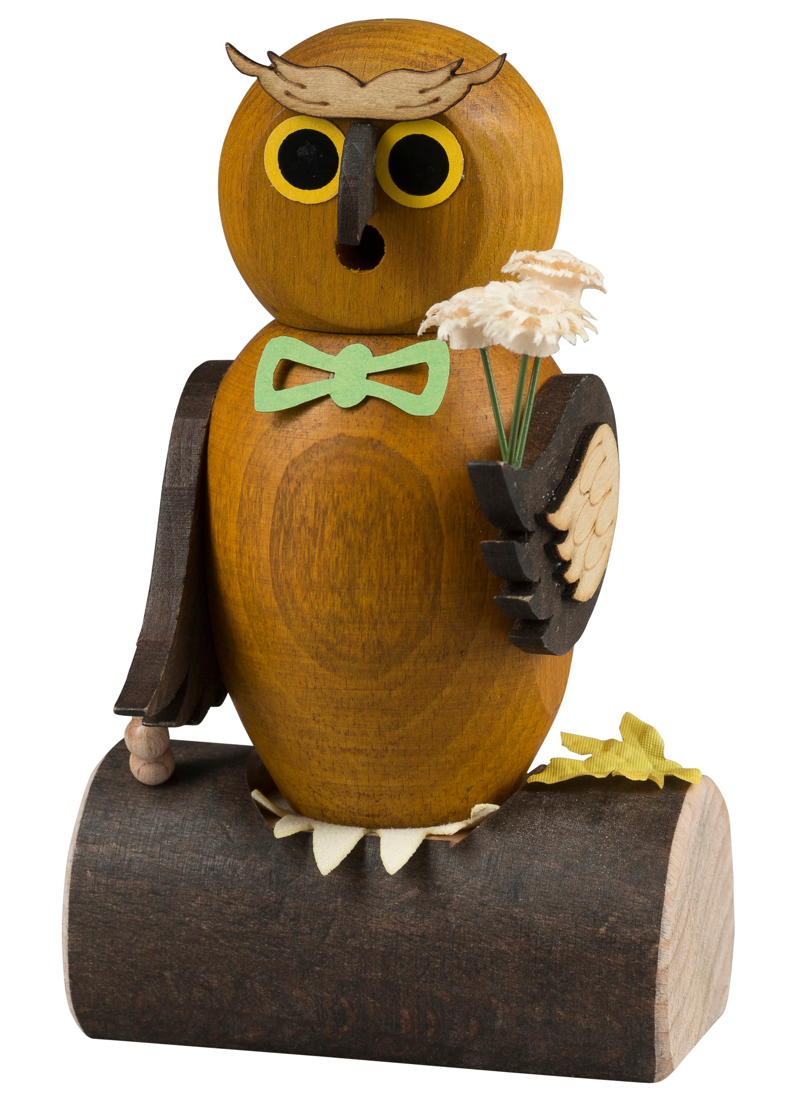 SAICO Original Dekofigur, Räucherfigur Romantik-Eule mit Blumen