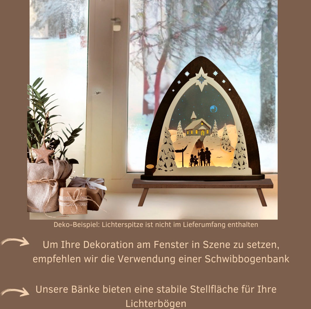 Weigla Schwibbogen-Fensterbank »Weihnachtsdeko«, aus Buchenholz, Tiefe ca. 7,5 cm