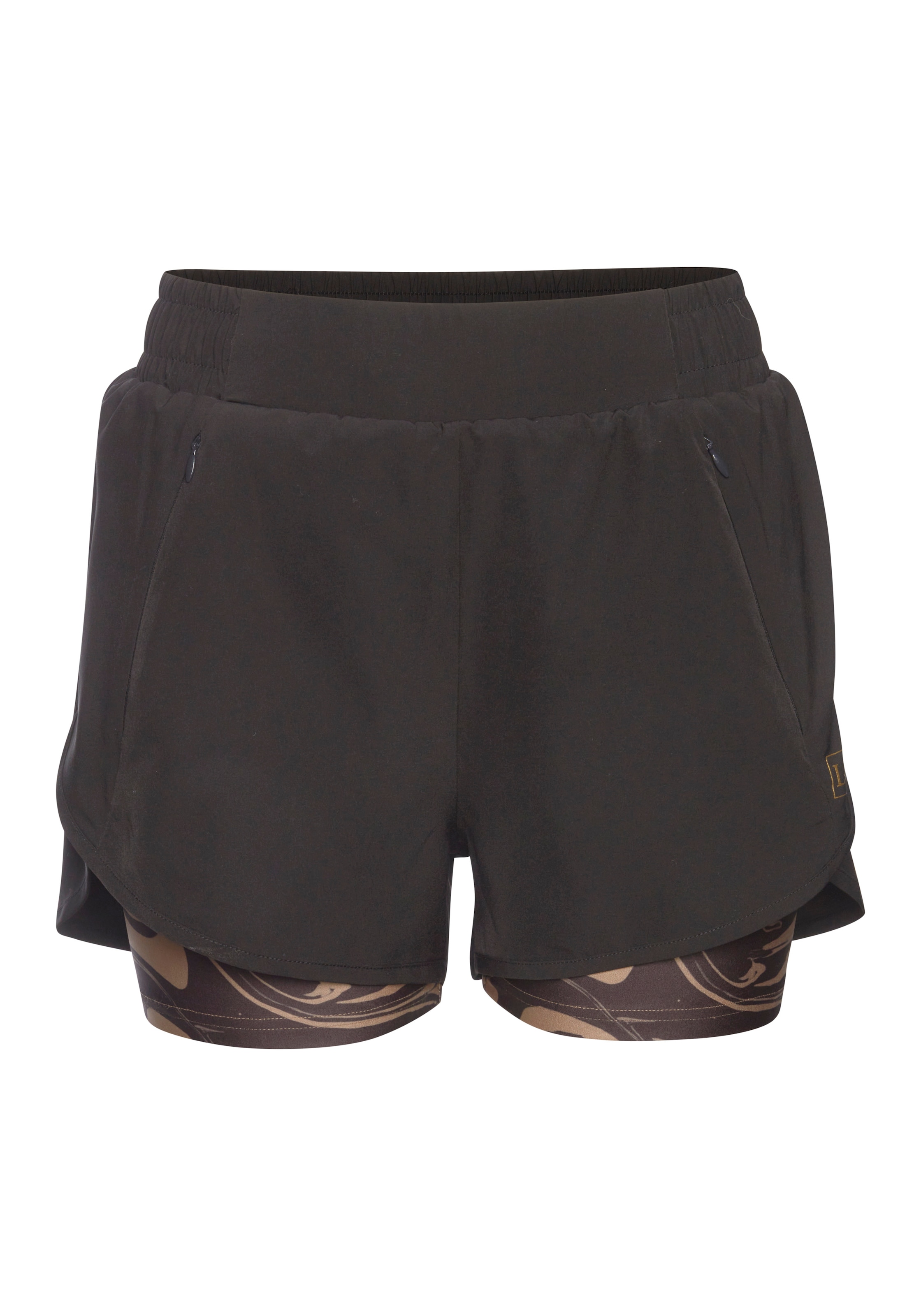 LASCANA ACTIVE 2-in-1-Shorts  mit Marmorprint-Detail
