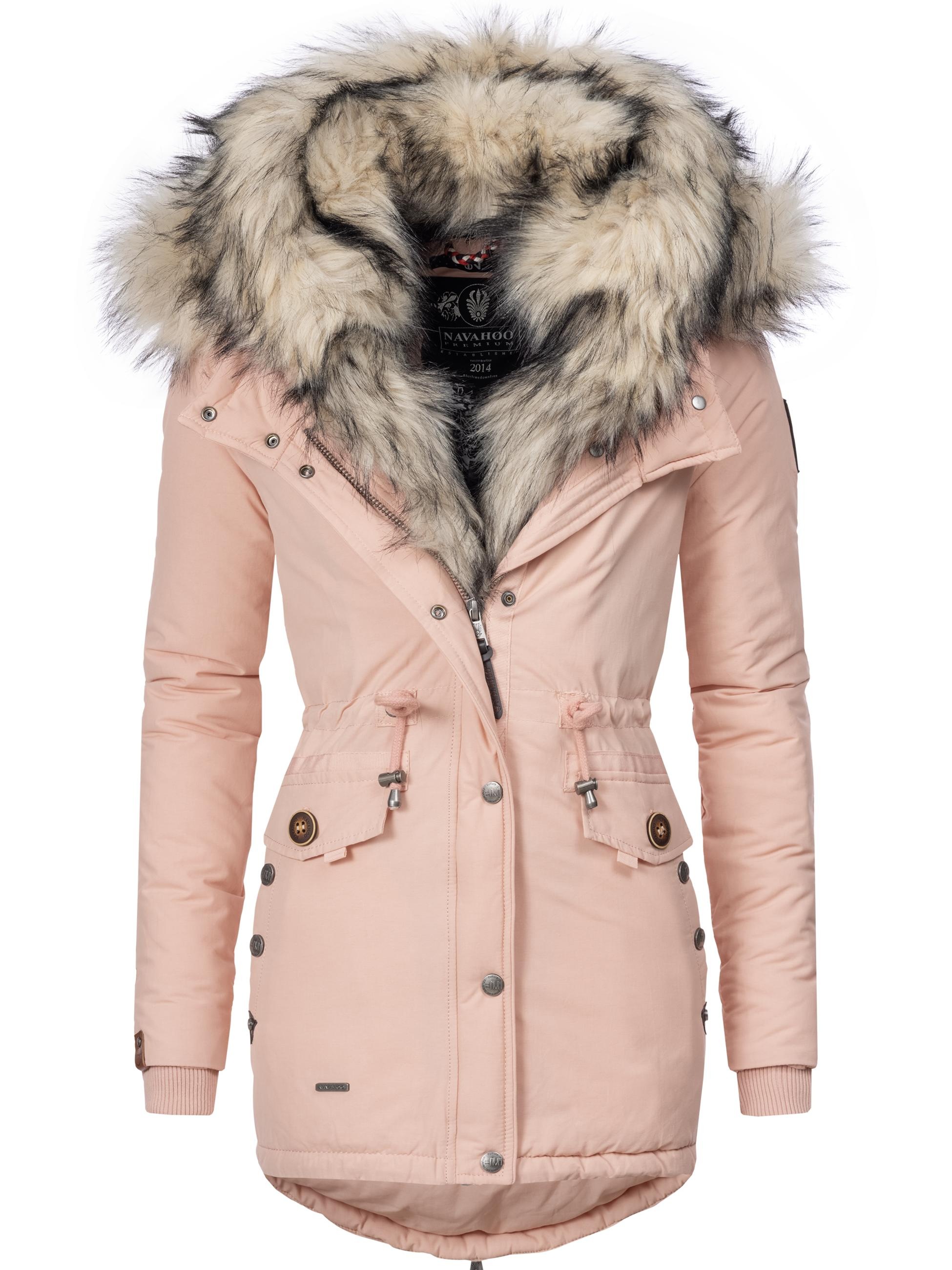 Navahoo Wintermantel »Wintermantel Sweety«, Winterparka mit 2 Kunstpelz-Kapuzen
