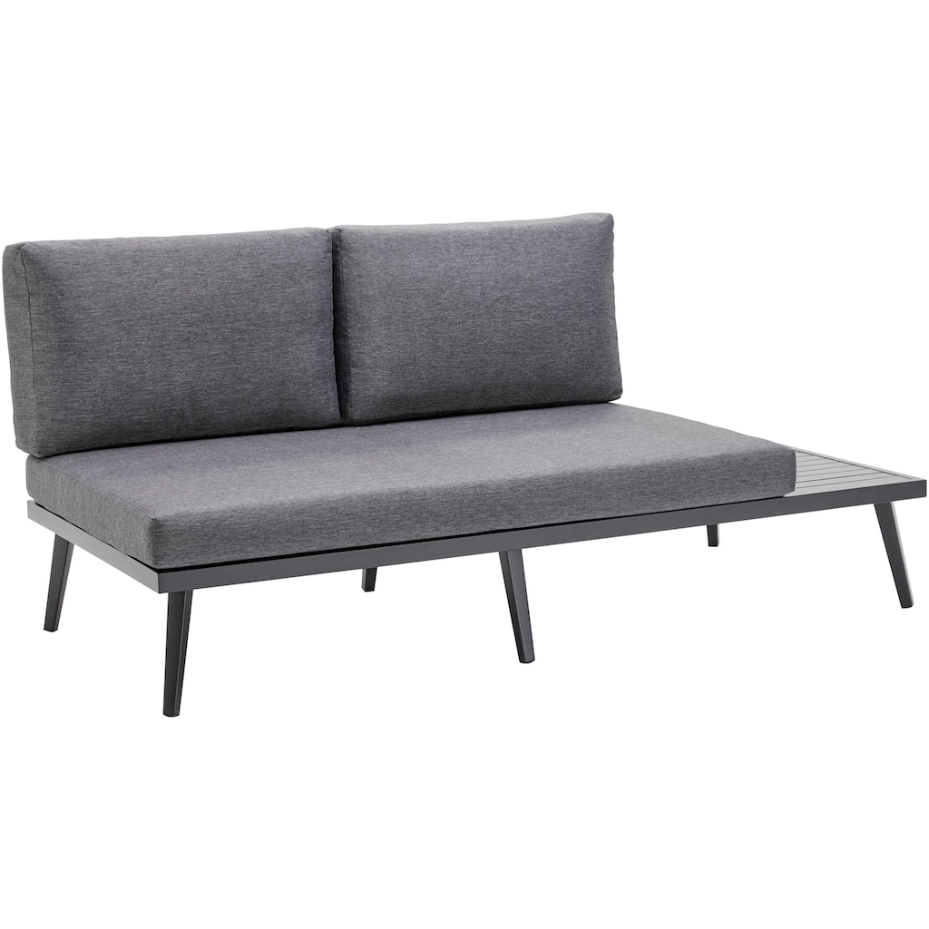 KONIFERA Gartenlounge-Set »Denver«, (Set, 14 tlg., 2x 2er Sofa mit Ablae, 1x Ecke, 1x Sessel, 1x Tisch 85x85x39,5cm), Aluminium, inkl. Auflagen, individuell stellbar, 6 Personen