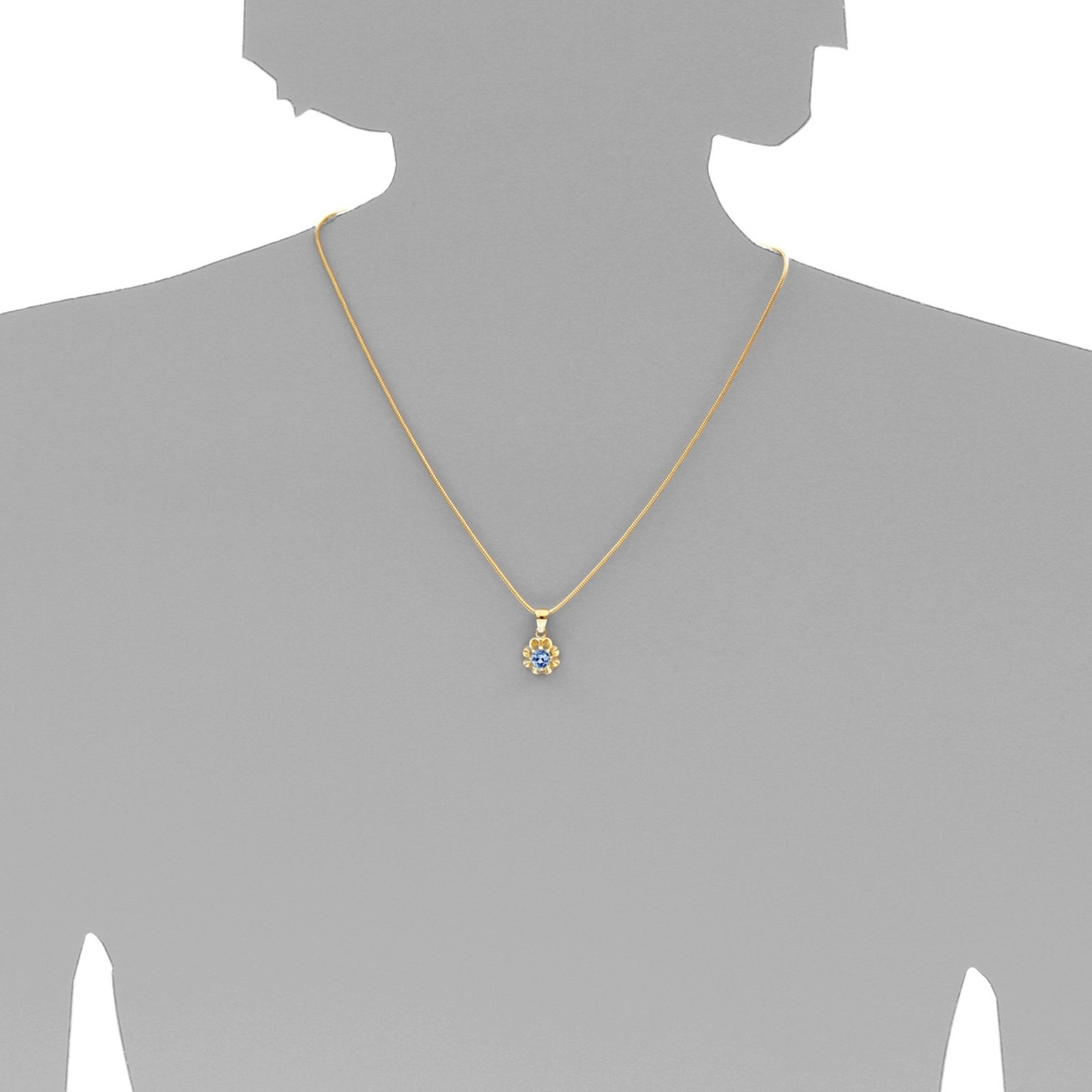 OSTSEE-SCHMUCK Kettenanhänger »- Pia 6 mm - Gold 333/000 - Blautopas«