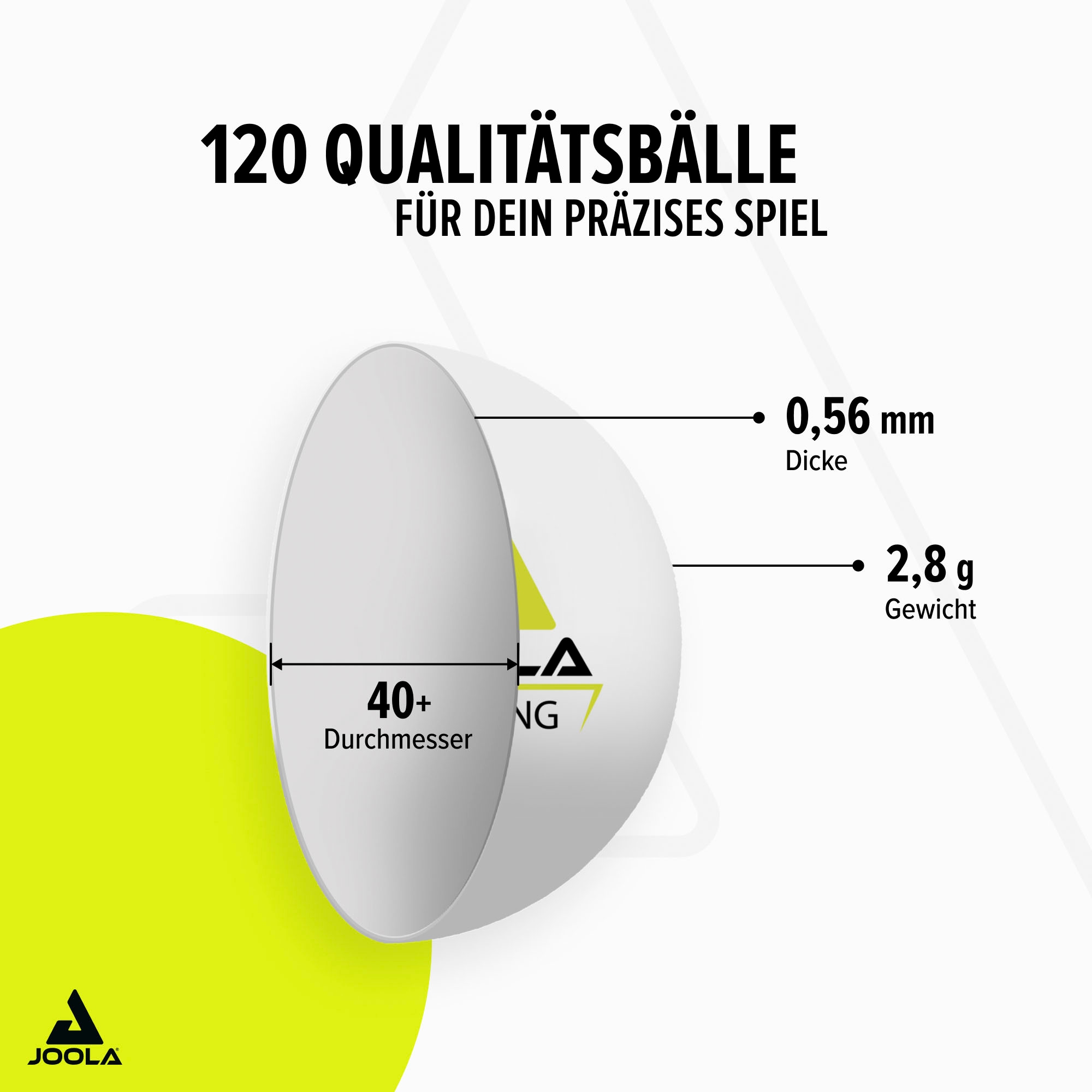 Joola Tischtennisball »Joola Training 40+ 120er Karton«, (Packung, 120 St.)