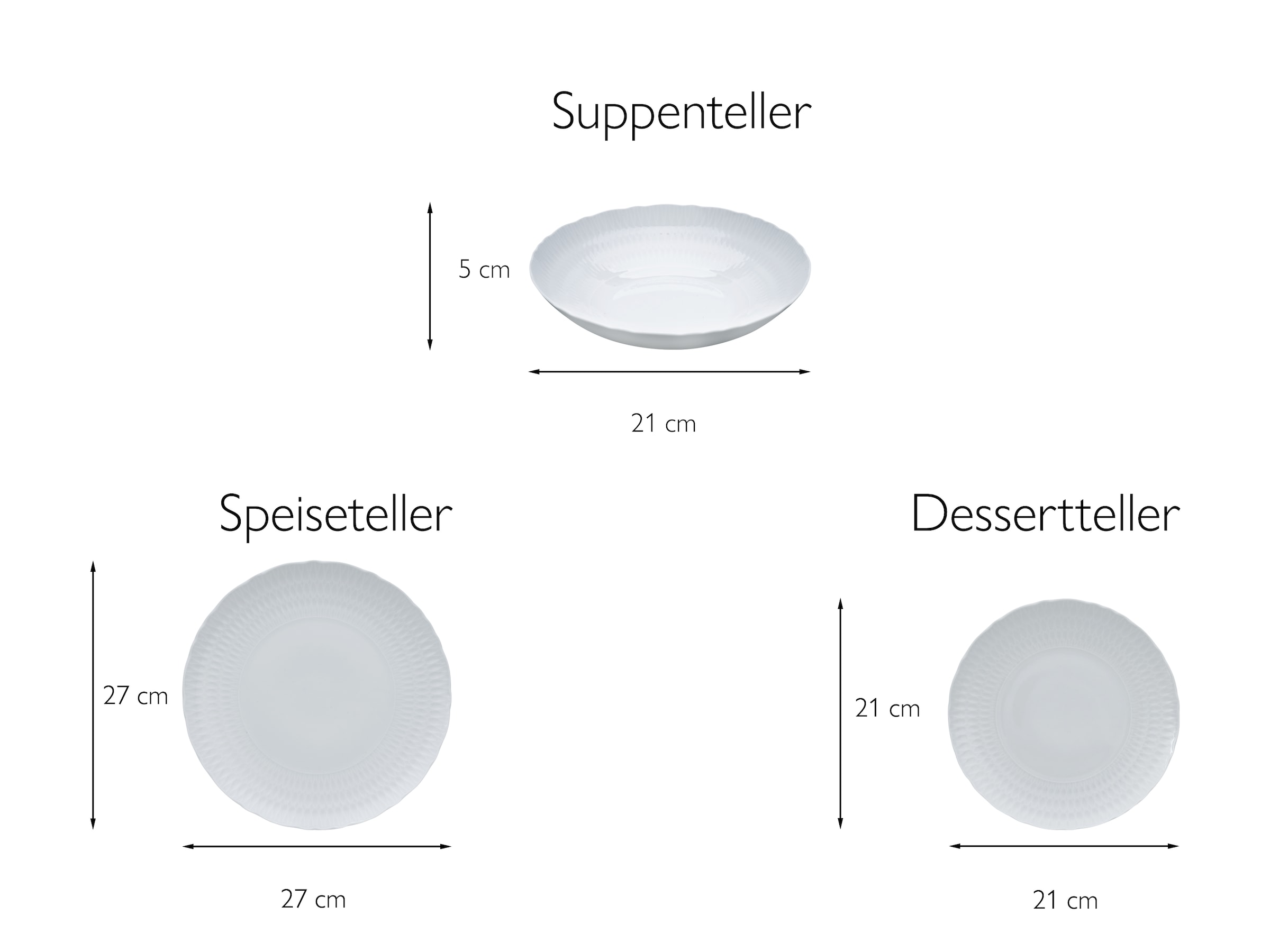 CreaTable Teller-Set »Geschirr-Set Sofia«, (Set, 12 tlg., Tafelservice für 4 Personen), Service, klassisch elegantes Relief, 12 Teile, für 4 Personen