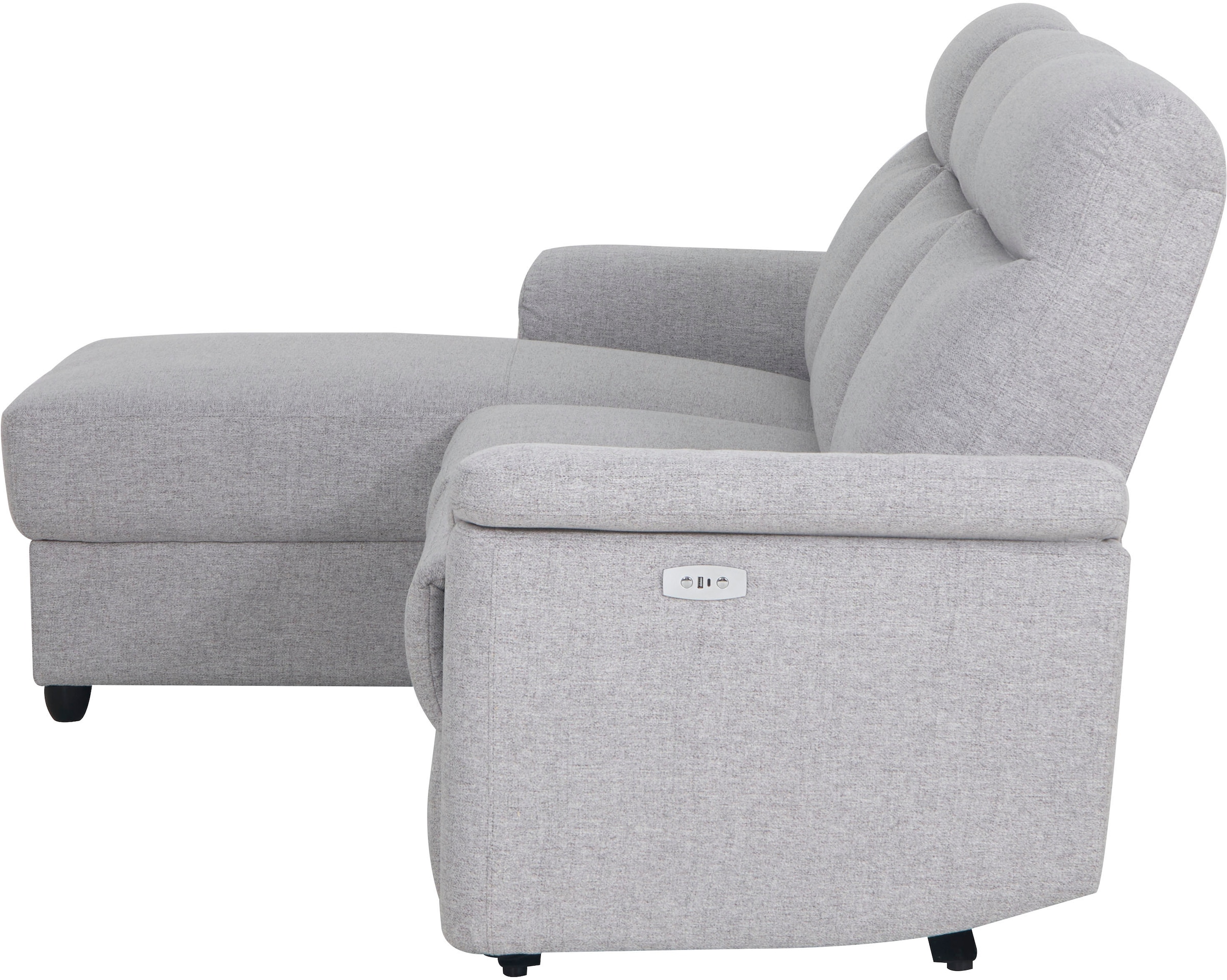 Home affaire Ecksofa »BRIONNE, L-Form, 255cm, manuelle u. elektrische Funktion (USB A/C),« Liegefunktion, Stauraum, Federkernpolsterung, Webstoff