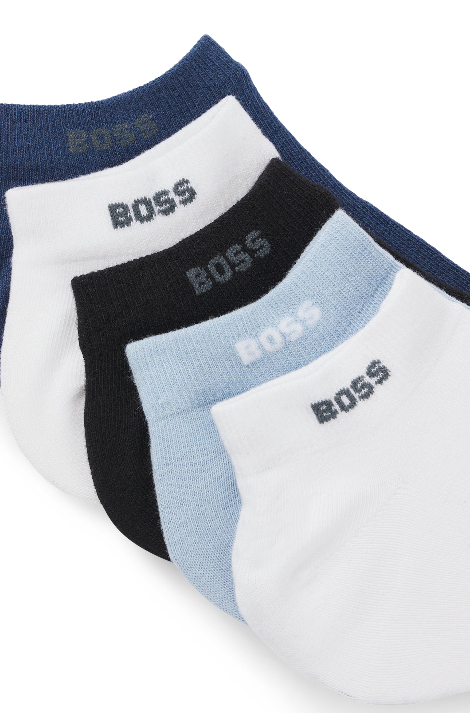 BOSS Sneakersocken, (Packung, 5 Paar), mit eingestricktem Schriftzug