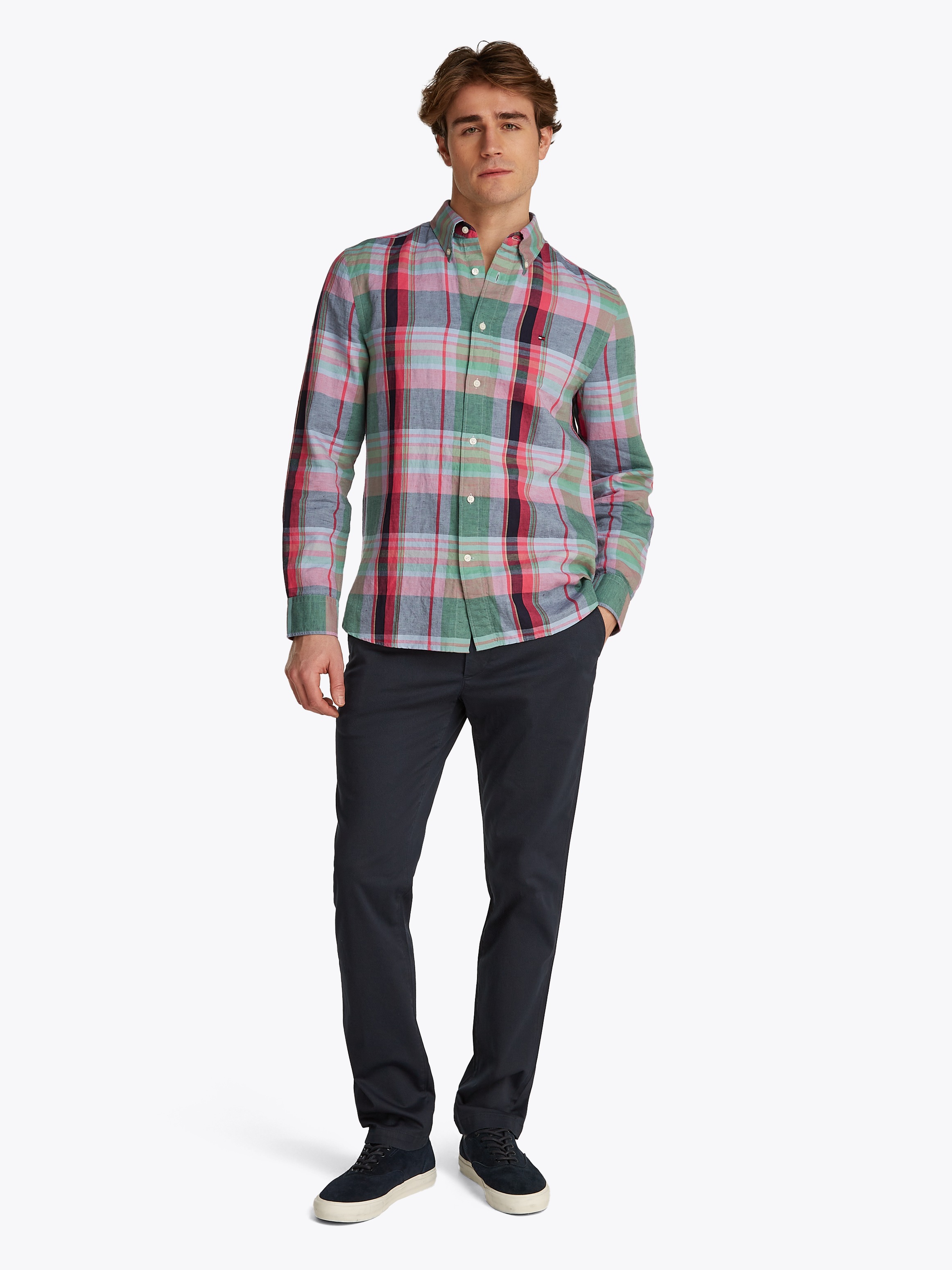 Tommy Hilfiger Langarmhemd »LINEN BLEND MADRAS CHECK«