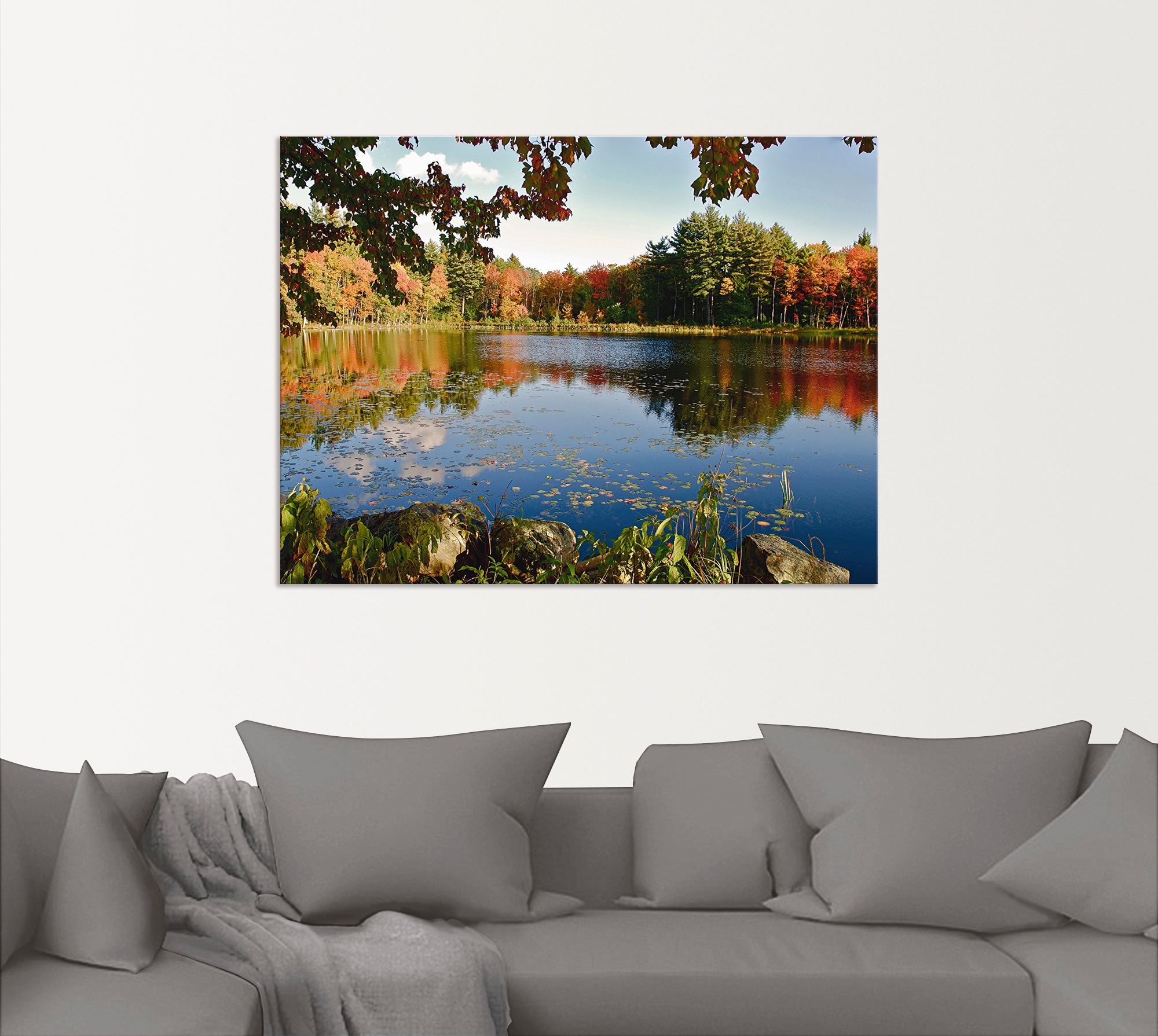 Artland Alu-Dibond-Druck »Landschaft New England«, Vier Jahreszeiten, (1 St.), für Innen- und Außenbereich geeignet, Outdoorbild