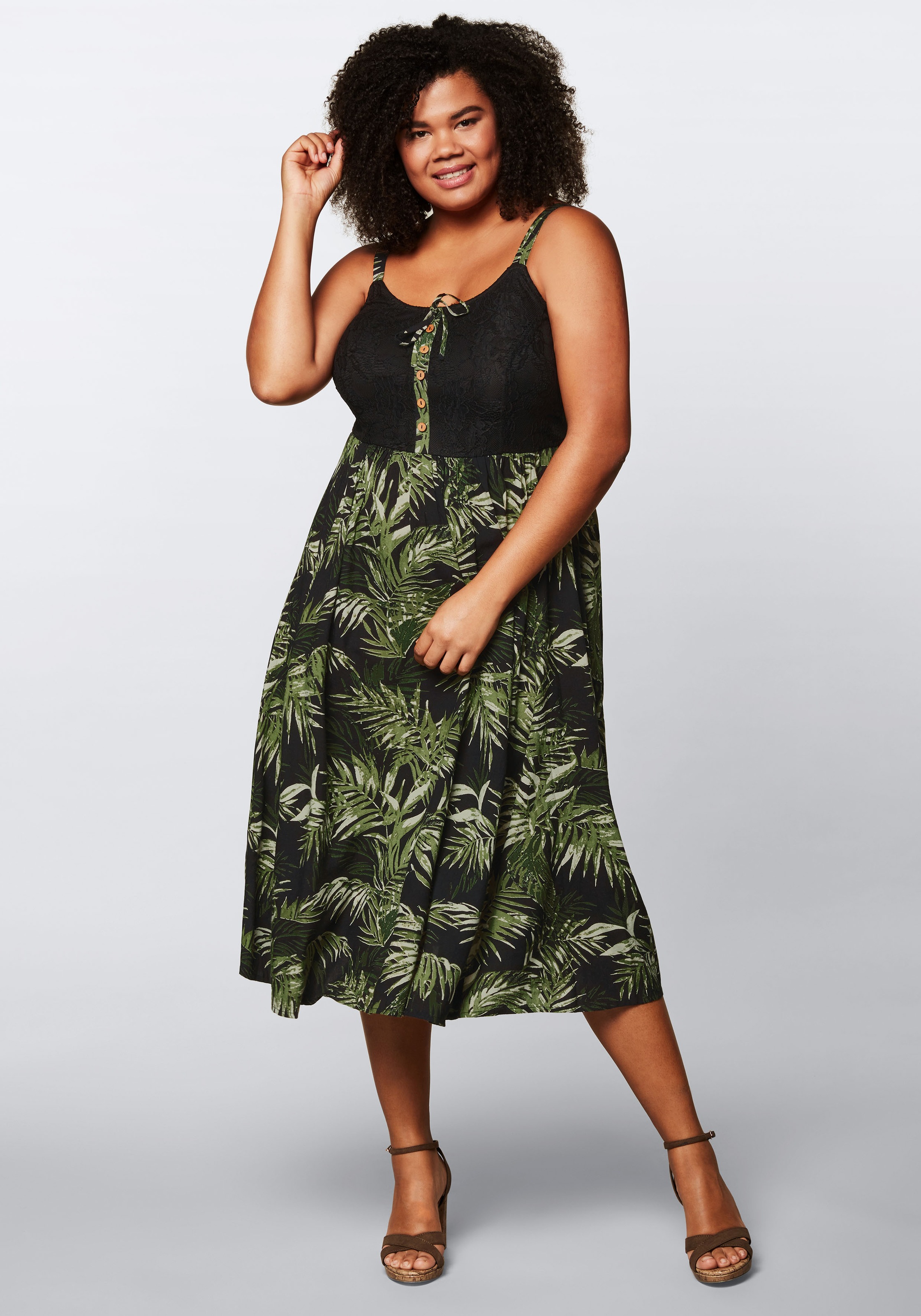 sheego by Joe Browns Trägerkleid, mit Spitze