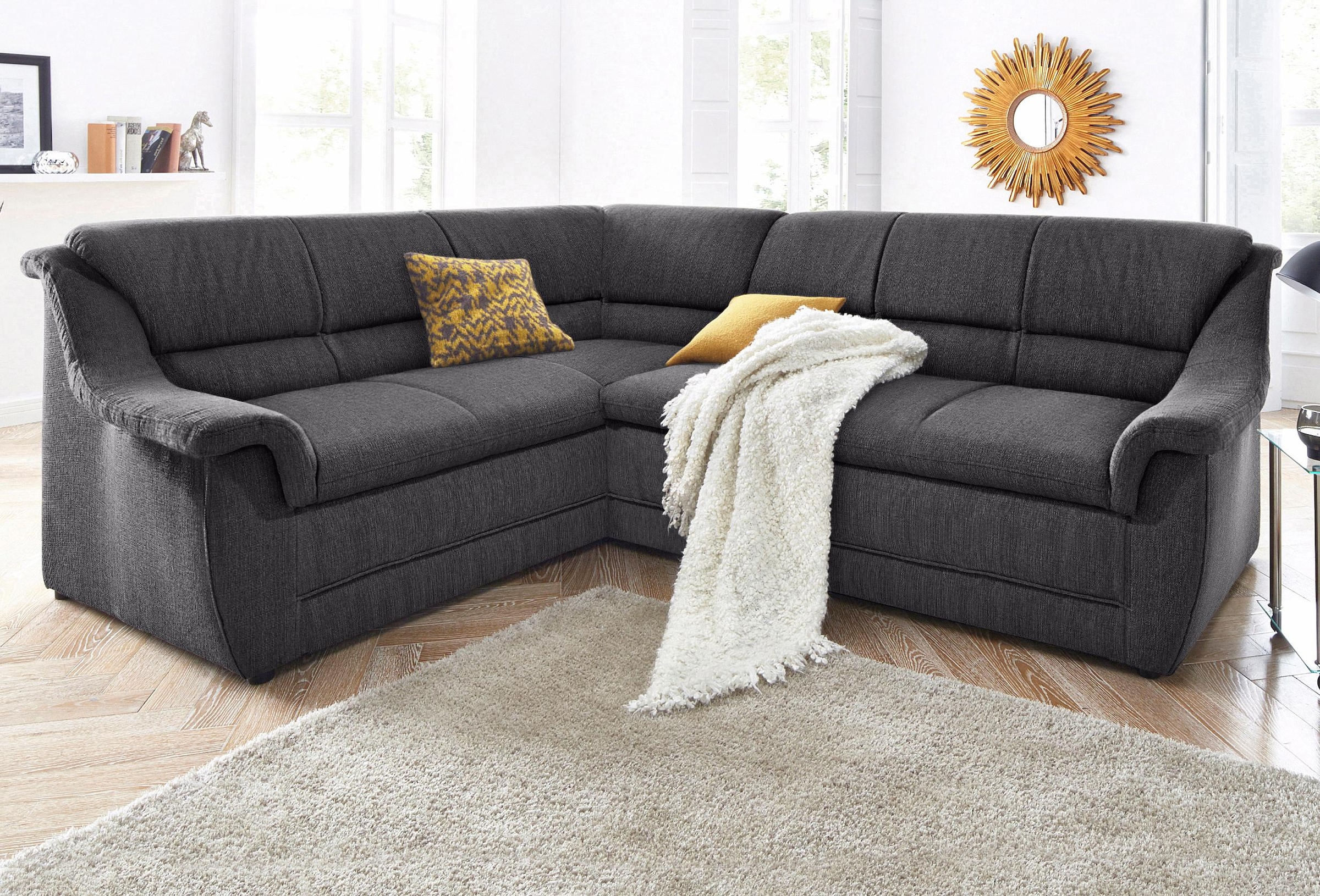 DOMO collection Ecksofa »Lale zeitlose Formensprache, komfortabel, L-Form«, mit langem Schenkel, wahlweise mit Bettfunktion