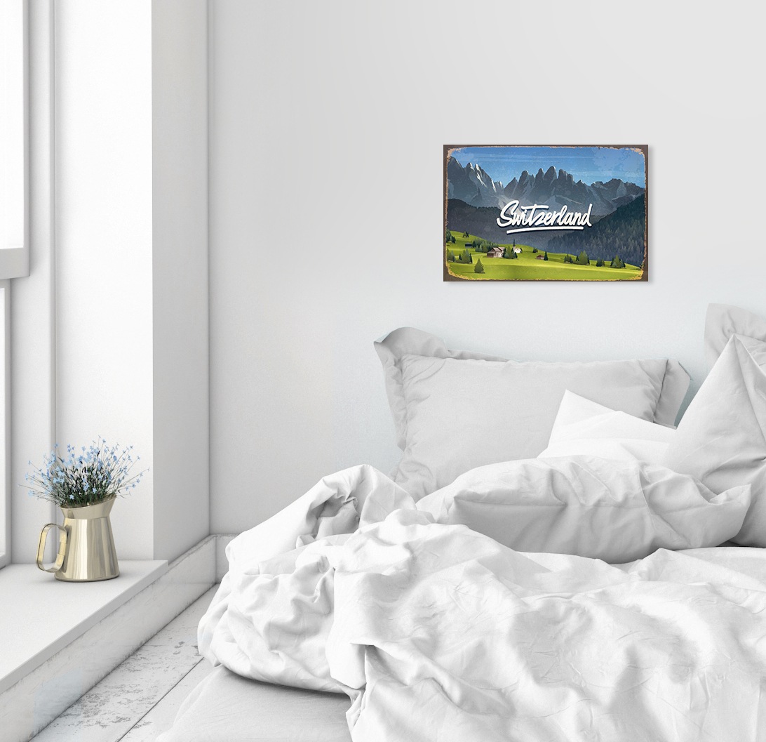 queence Metallbild »Garfield«, Schweiz, Schweiz, Stahlschilder