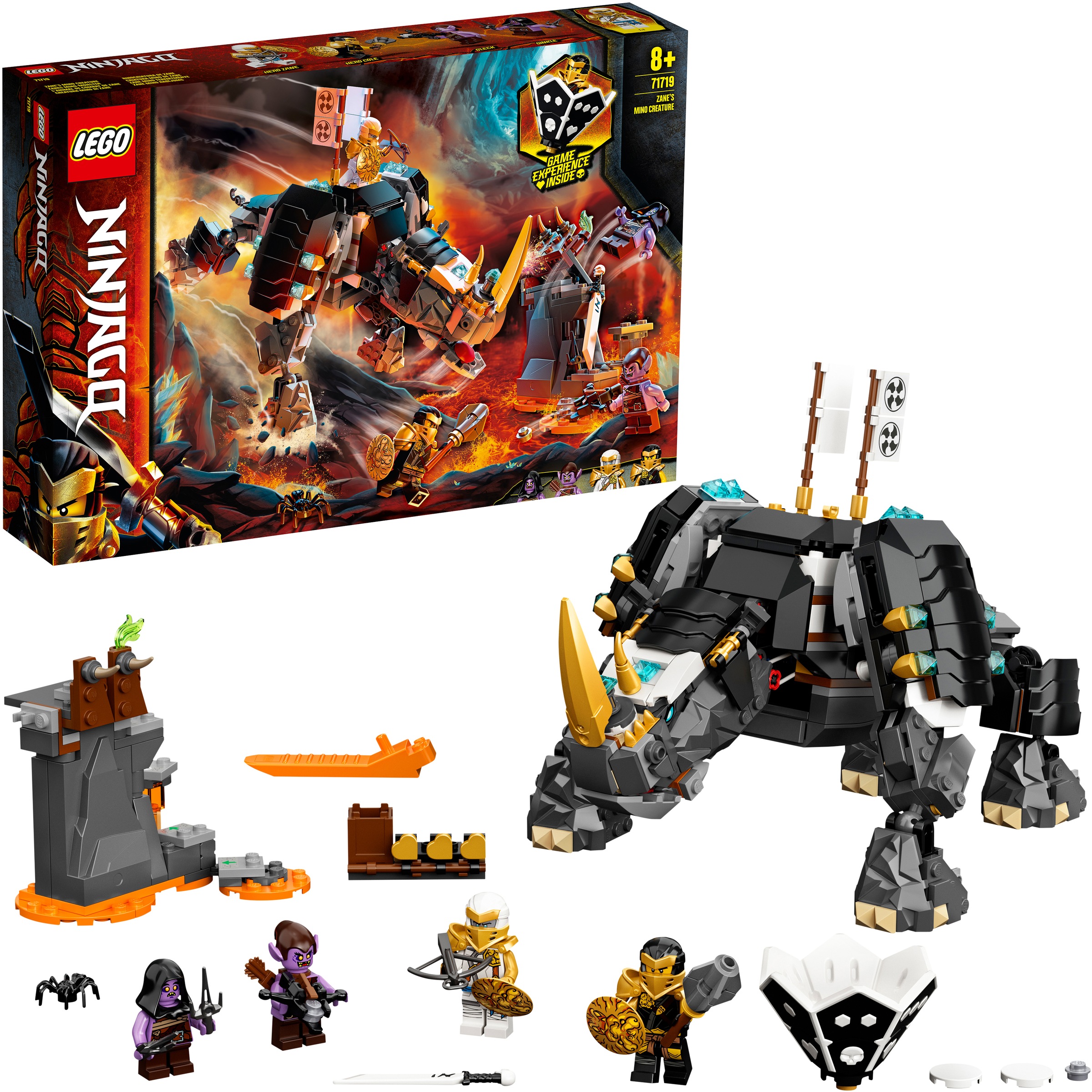 LEGO® Konstruktionsspielsteine »Zanes Mino-Monster (71719), LEGO® NINJAGO®«, (616 St.), auch als Brettspiel verwendbar, Made in Europe