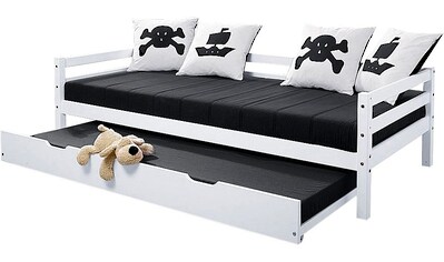 Hoppekids Kinderbett »ECO Dream«, Piratenbett, Tagesbett mit Matratze schwarz 2 Größen kaufen