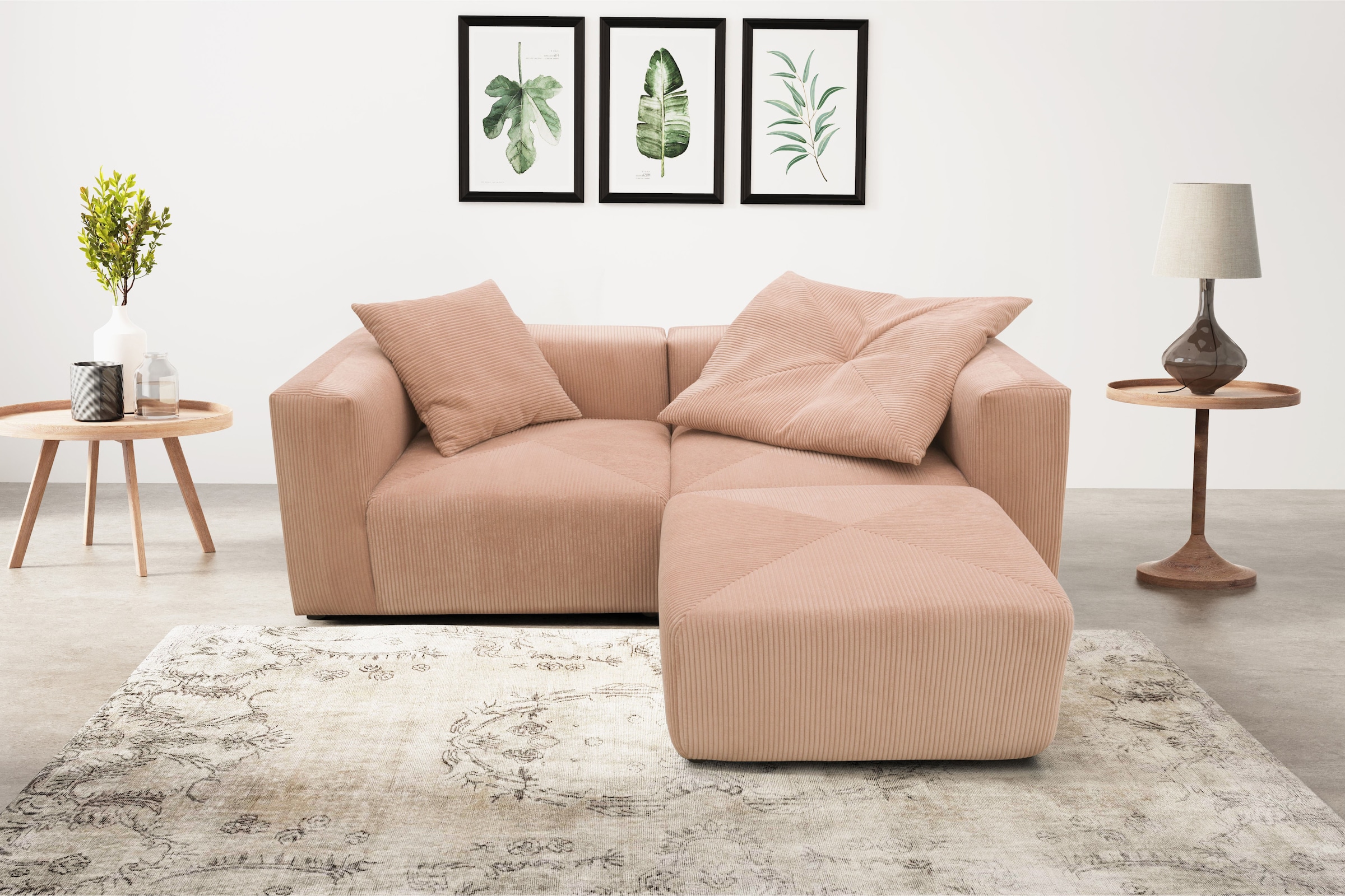 Ecksofa »Gerrid L-Form«, Cord, Modulsofa, bestehend aus 2 Eckelementen + 1 Hocker