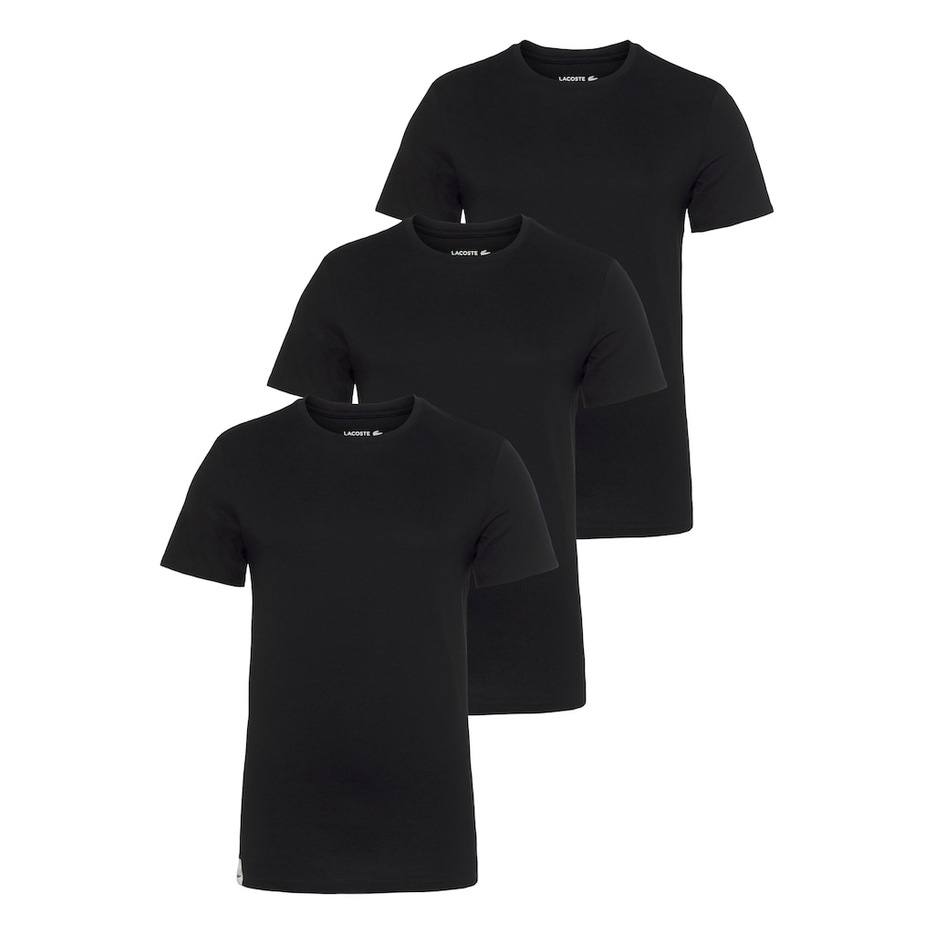 Lacoste T-Shirt, (3er-Pack), Atmungsaktives Baumwollmaterial für angenehmes Hautgefühl