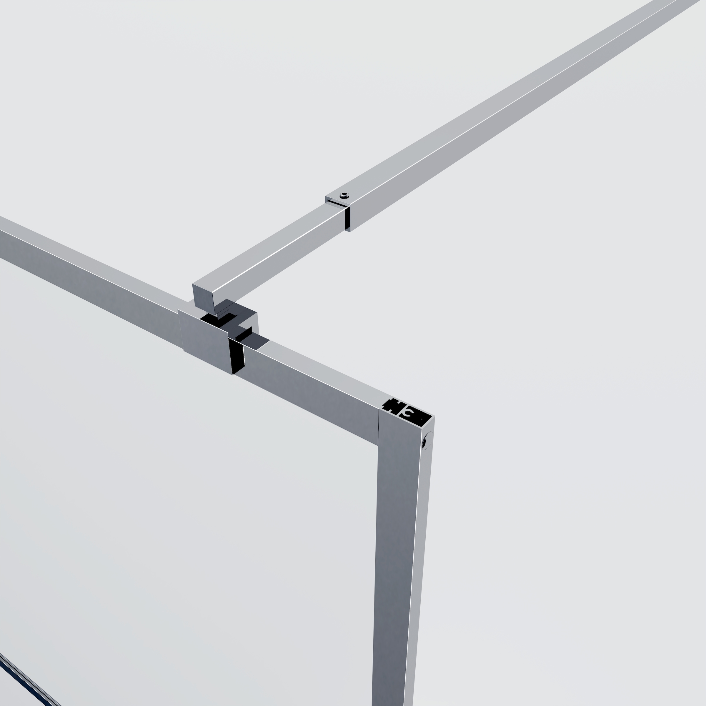 welltime Walk-in-Dusche Dreigeteilte Scheibe in trendigem Blockdesign